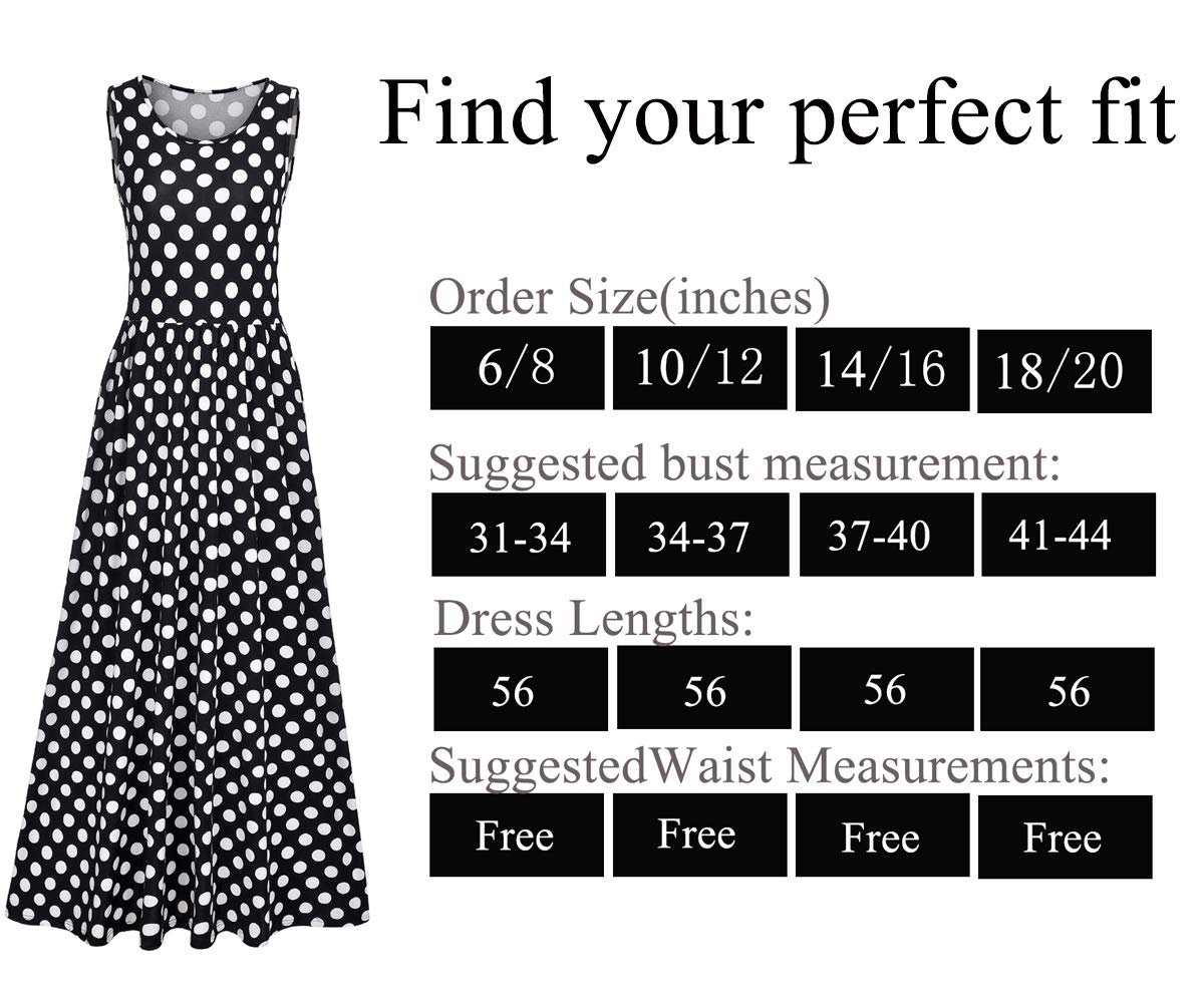 MedeShe Women's Sleeveless Flowy Maxi Dress with Pockets - Digital Print Summer Casual Long Dress for Beach, Vacation & Everyday Wear