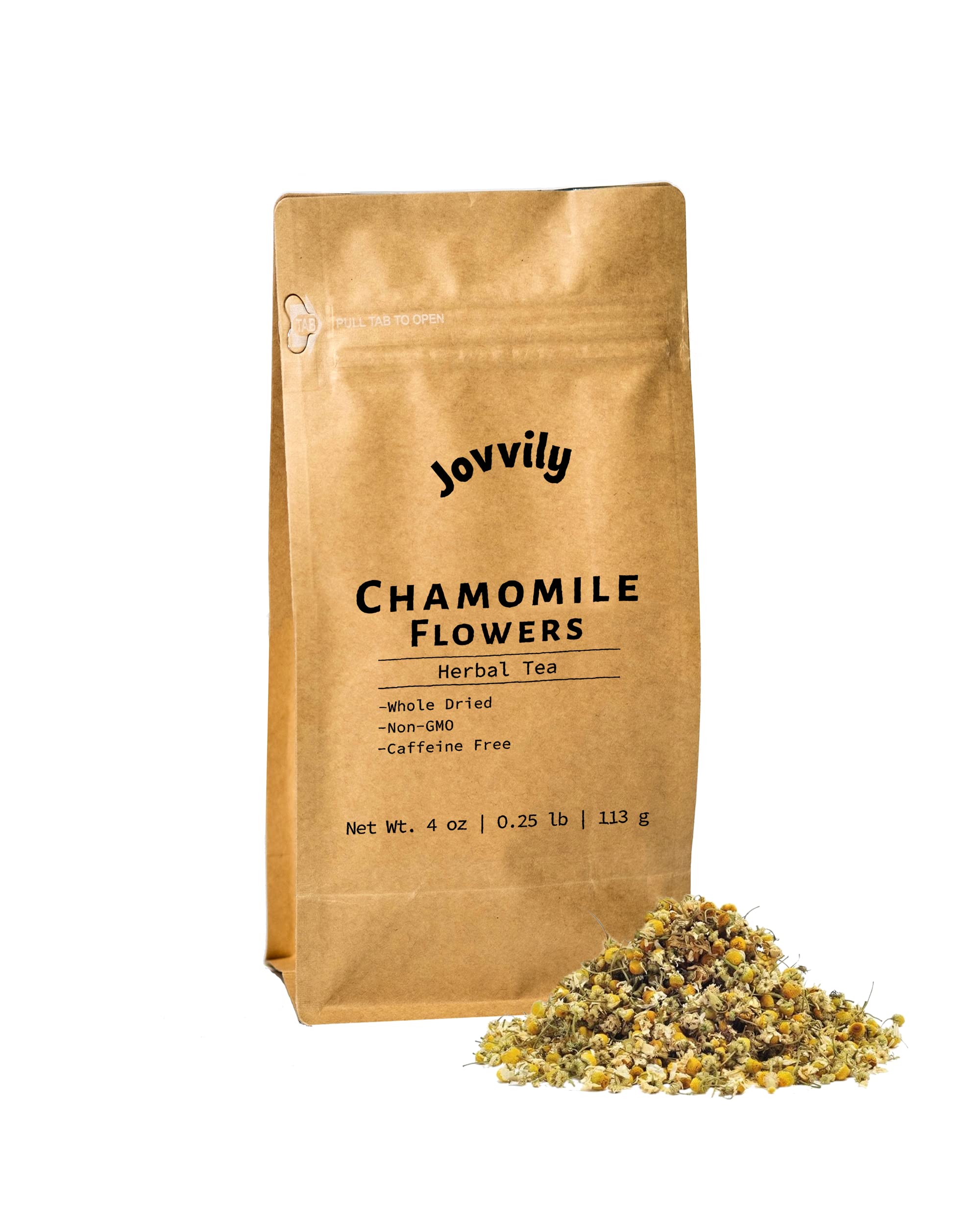 Organic Chamomile Flowers 4oz - Dried Whole Flowers for Herbal Tea - Relaxing, Calming & Sleep Aid - Perfect for Tea, Aromatherapy & DIY Skincare