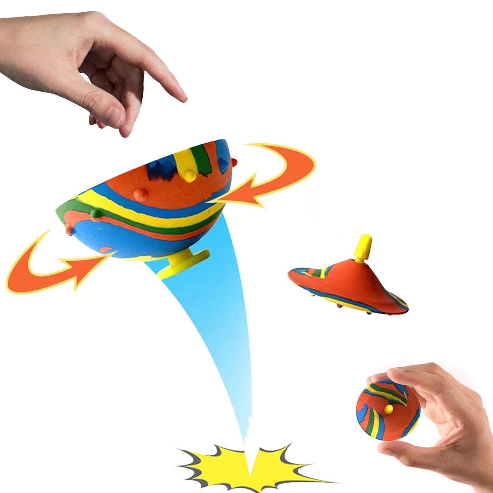 QNQA Bouncing Bowl Fidget Toy - Stress Relief & Sensory Toy for Kids & Adults - Outdoor/Indoor Bouncy Rubber Spinning Bowl - Fun Camouflage Design - Perfect Gift for ADHD, Autism, Anxiety Relief - 2.16in/5.5cm (1Pc) - Great for Classrooms, Office Desks & Travel Fidgeting