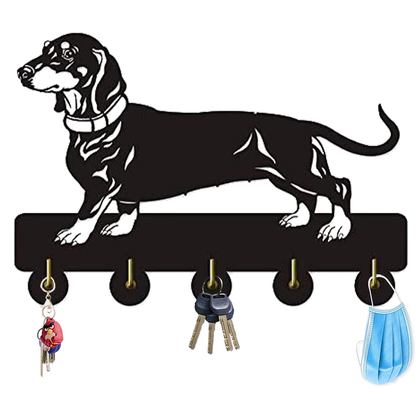 KingLive Dog Key Hook - Wall Mounted Adhesive Key Rack Organizer with Decorative Hanger for Entryway, Living Room, Hallway & Kitchen - Perfect for Home, Office & Apartment Organization