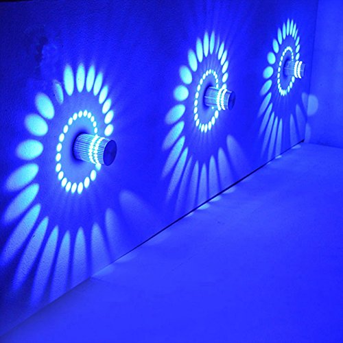 3W LED Spiral Wall Light - Cool White Ceiling Lamp for Hallway, Porch & Bar Decor - Silver Modern Fixture (Perfect for Home, Office & Commercial Spaces)