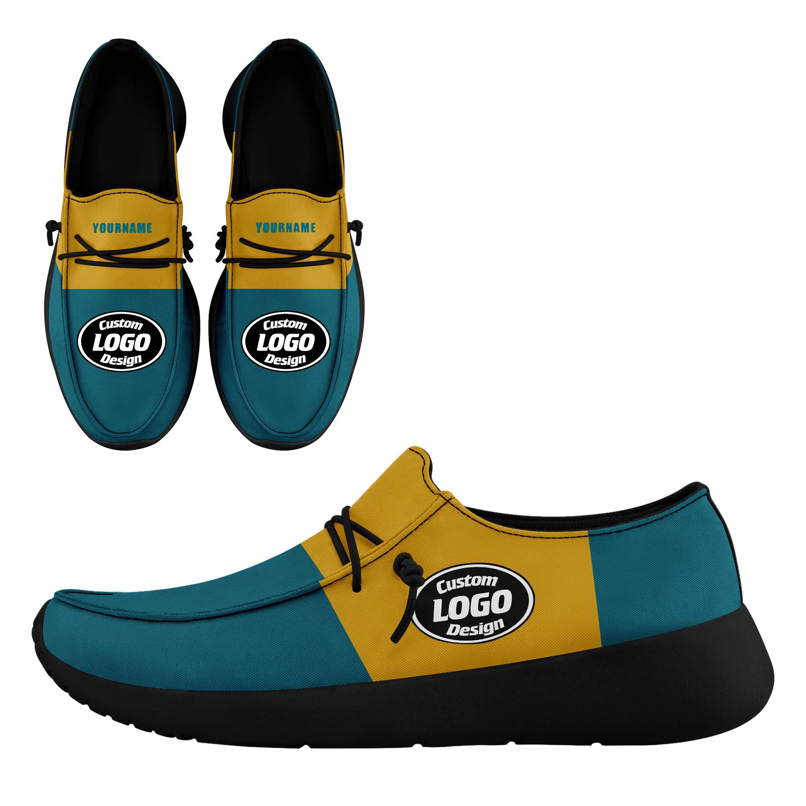 Custom Green & Yellow Jacksonville Sneaker Shoes - Personalized Combo Pack (D020289) - Trendy Streetwear for Men & Women - Perfect for Casual Wear, Gym, and Urban Fashion