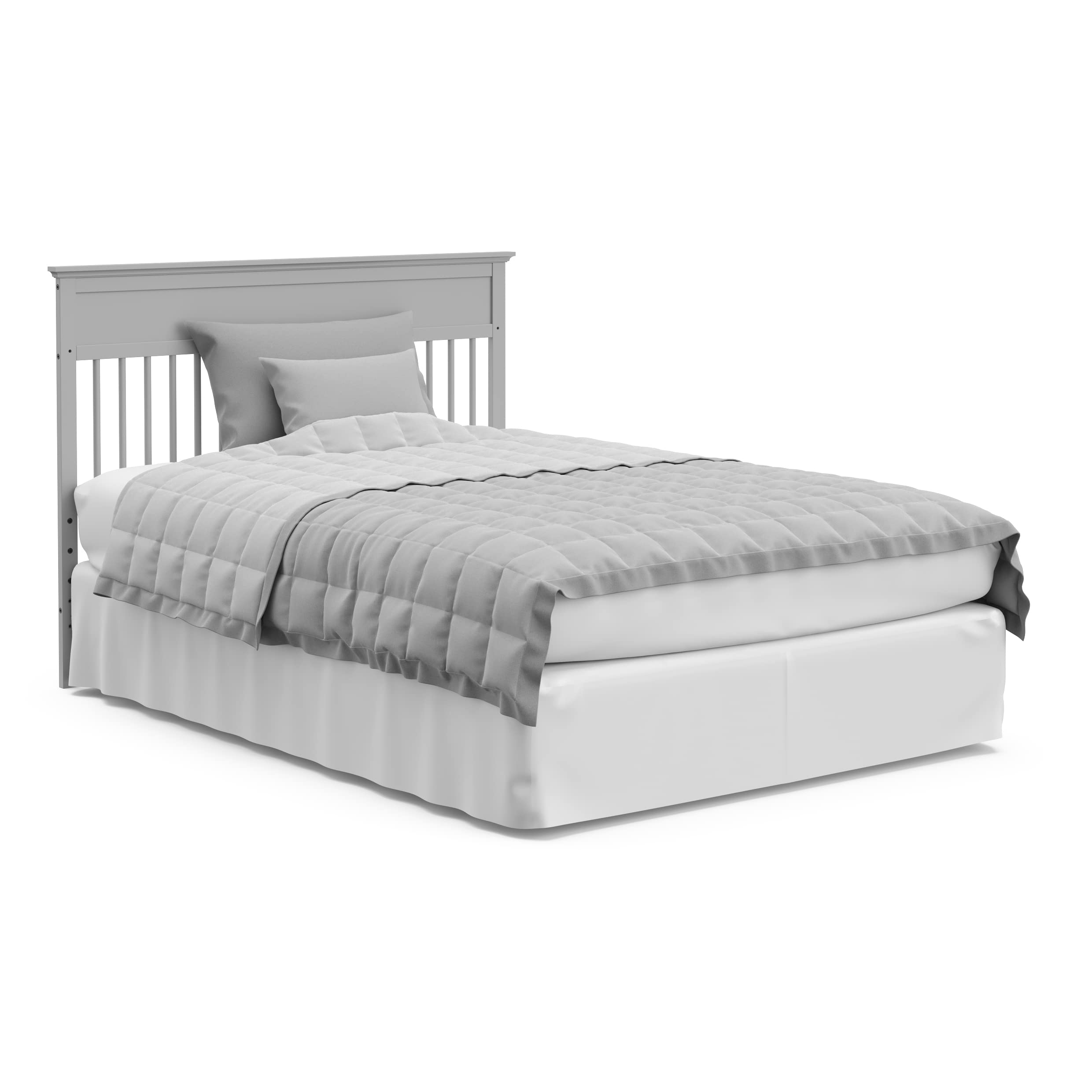 Storkcraft Carmel 5-in-1 Convertible Crib in Pebble Gray - GREENGUARD Gold Certified, Converts to Toddler Bed & Full-Size Bed, Adjustable Mattress Heights (4 Levels), Fits Standard Full-Size Mattress - Perfect for Nursery, Baby Room & Toddler Bedroom Transition