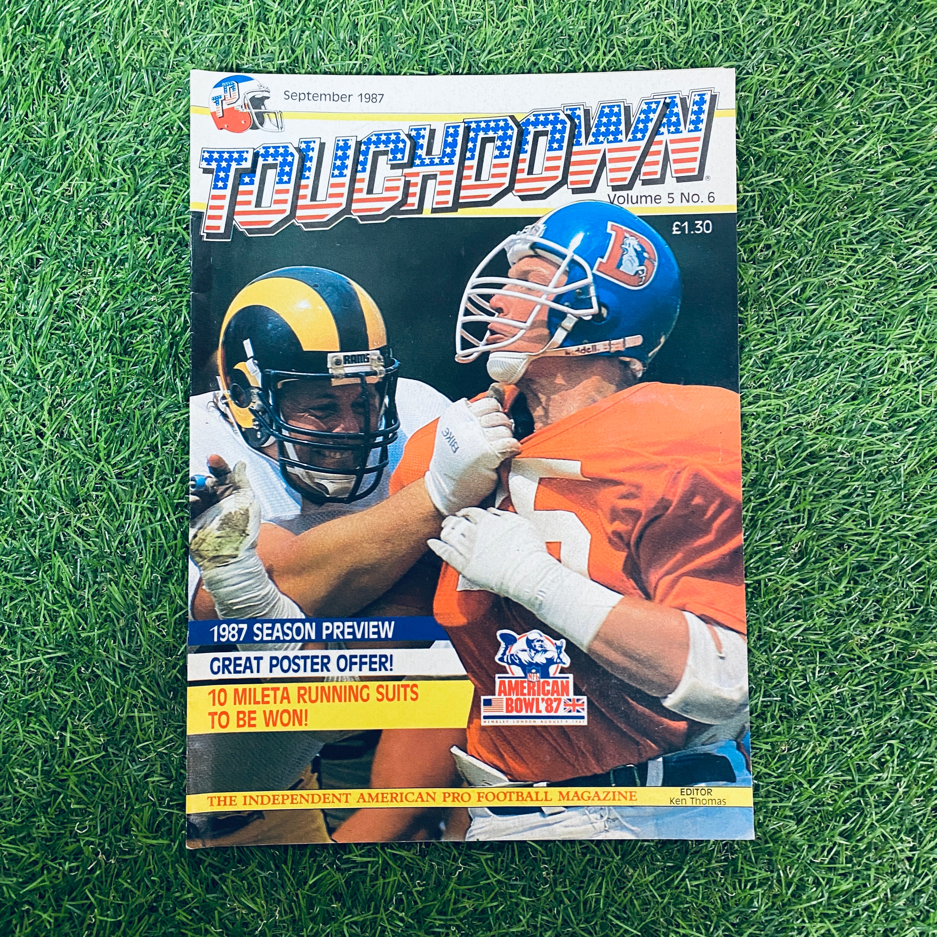 Touchdown Magazine September 1987 Issue - Volume 5 No. 6 | Vintage Sports Collectible for Football Fans & Memorabilia Collectors
