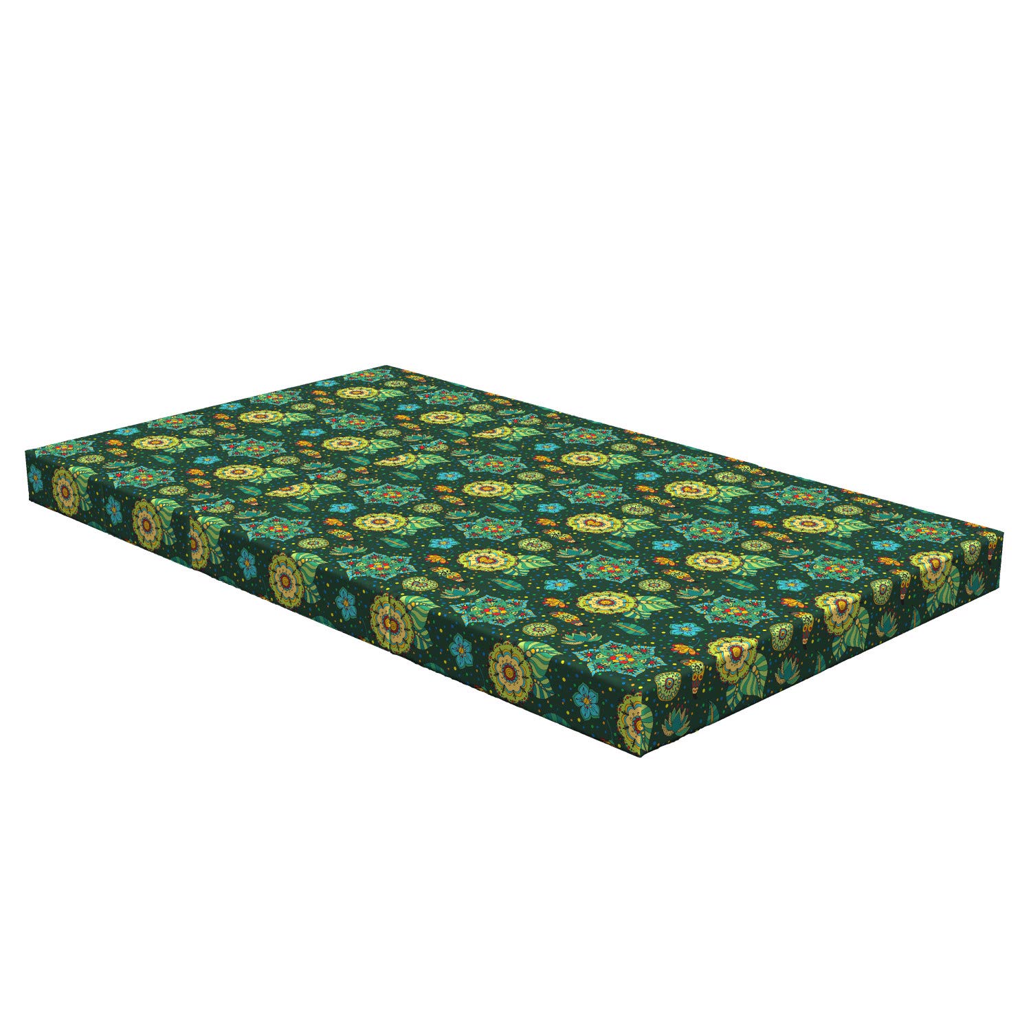 Ambesonne Floral Foldable Mattress - Colorful Fantasy Design, 78.7
