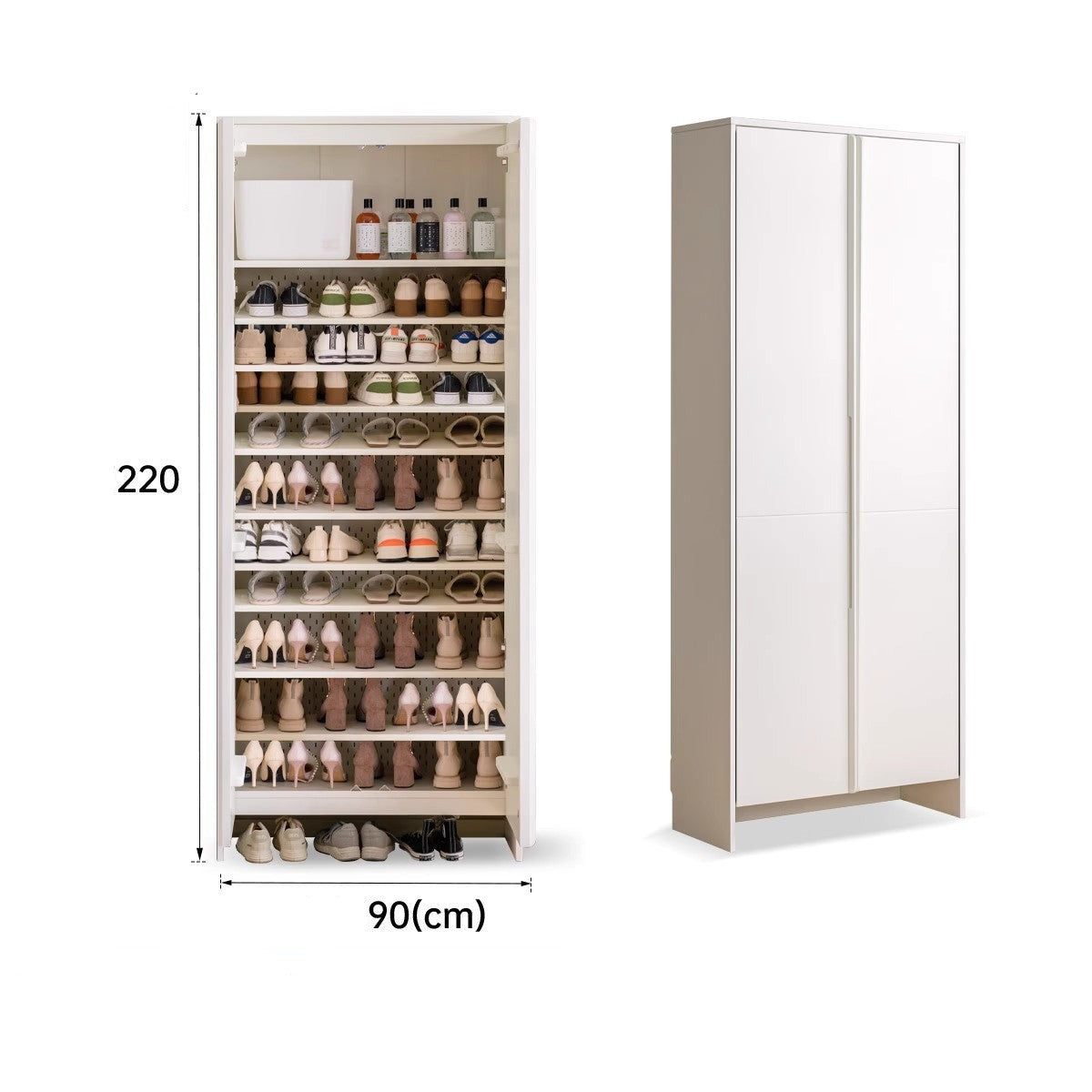 Premium New Zealand Pine Solid Wood Entryway Shoe Cabinet - Stylish Storage for Shoes, Hats & Accessories - Perfect for Hallway, Foyer & Mudroom Organization