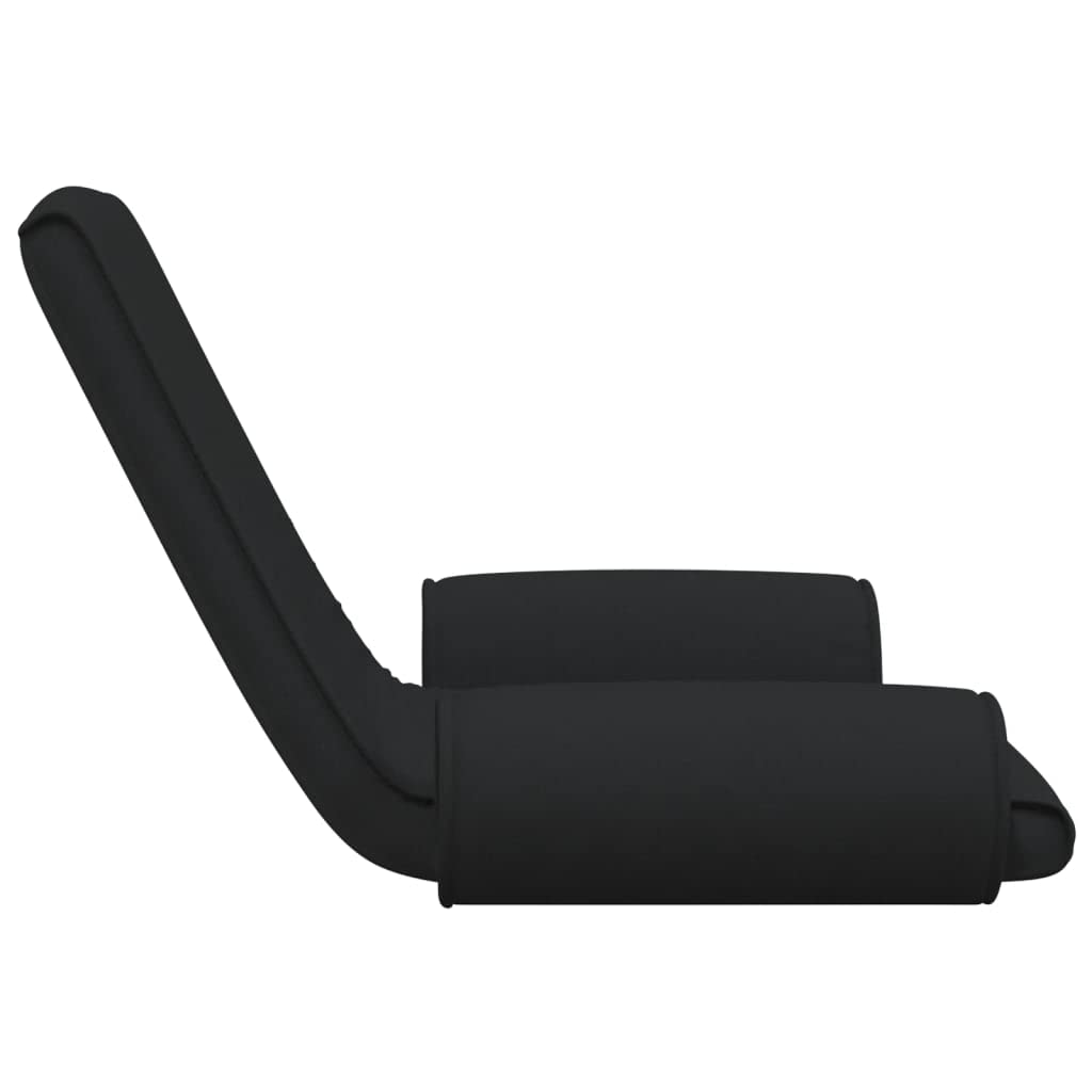 SKM Folding Floor Chair Black Fabric - Comfortable Foldable Floor Seat for Adults - Perfect for Living Room, Bedroom, Yoga & Meditation - Padded Floor Chair with Back Support