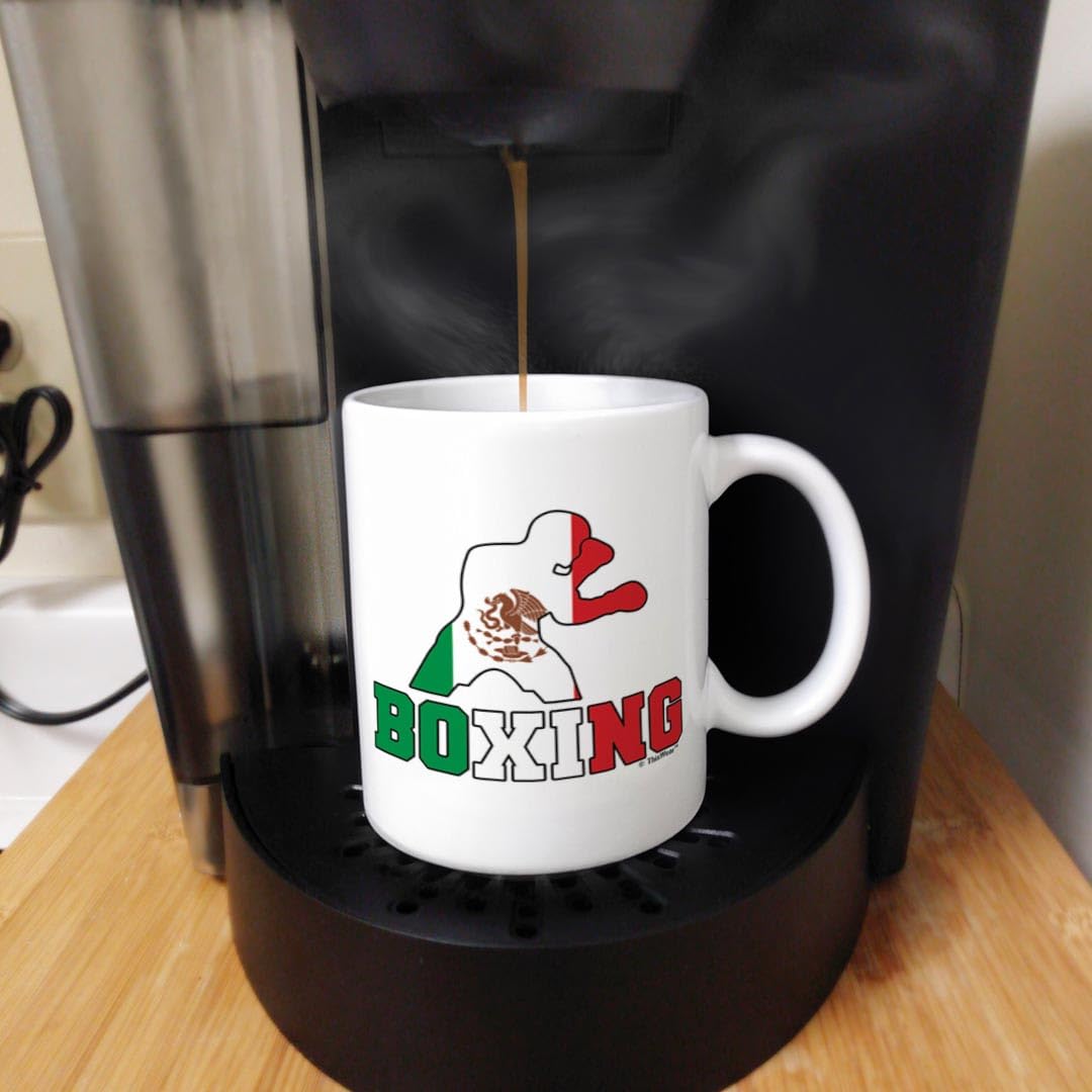 Mexican Pride Summer Games Gift - 11oz Ceramic Coffee Mug with Handle for Boxing Sports Fans | Perfect for Home, Office & Sports Events