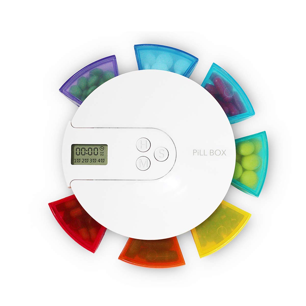 Songlela 7-Day Electronic Pill Organizer with 4 Alarms - Portable Medication Reminder Box with Timer Display for Vitamins, Pills & Daily Medicine - Perfect for Travel, Elderly Care & Home Health Management