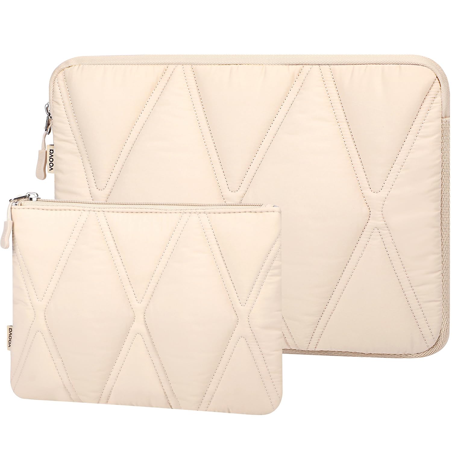 Voova Puffy Laptop Sleeve 14-15 Inch - Cute Protective Case with Accessories Pouch for MacBook Air M2 15
