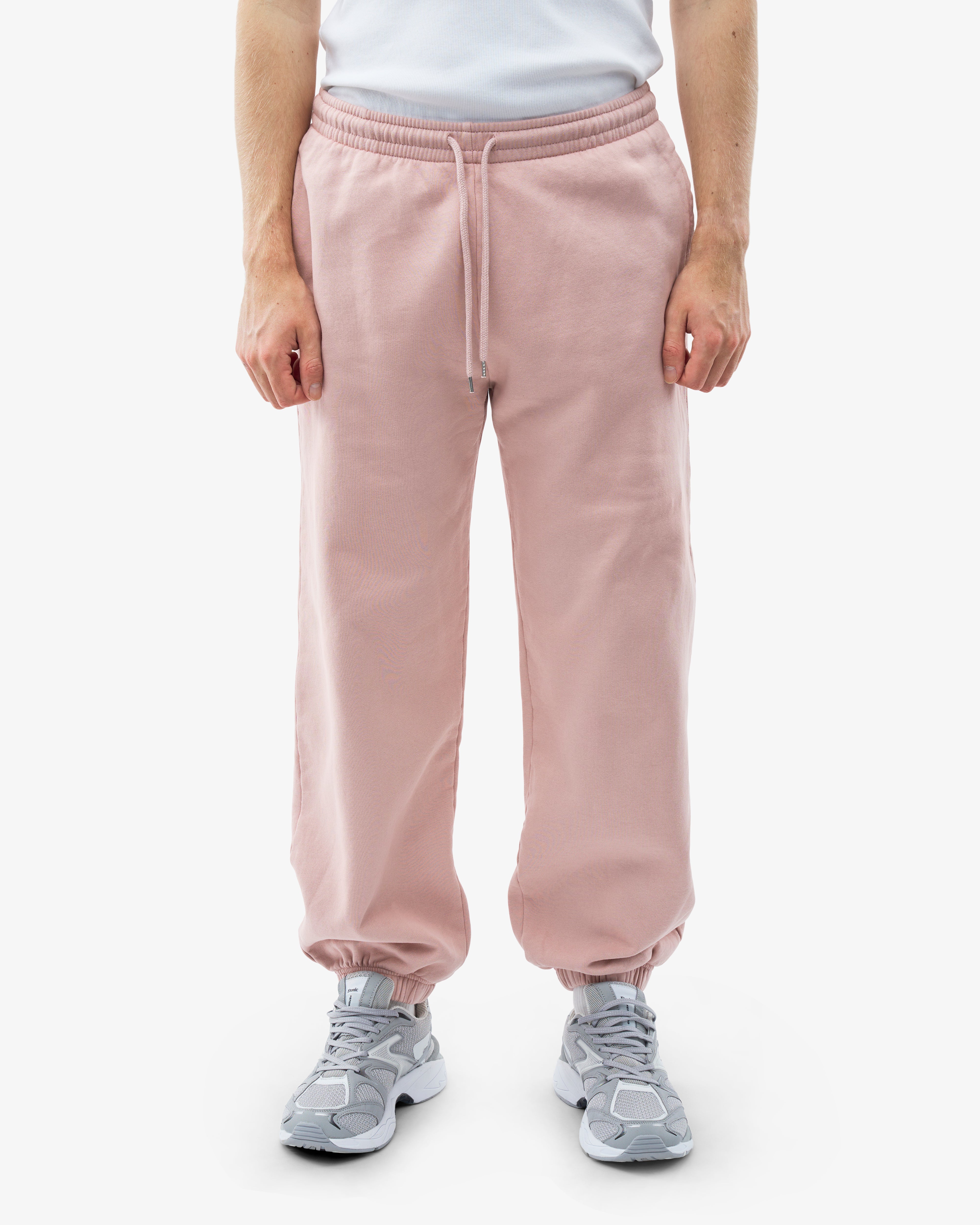 Organic Relaxed Sweatpants for Women - Soft Faded Pink Cotton Lounge Pants - Perfect for Yoga, Home Comfort & Casual Outings
