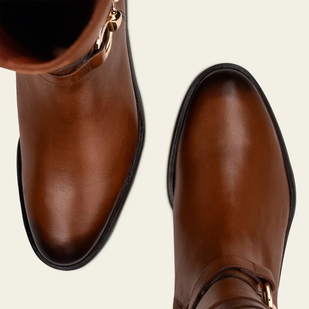 Franco Cuadra Women's Honey Casual Leather Riding Boots - Stylish & Comfortable for Everyday Wear, Horseback Riding & Fall Fashion