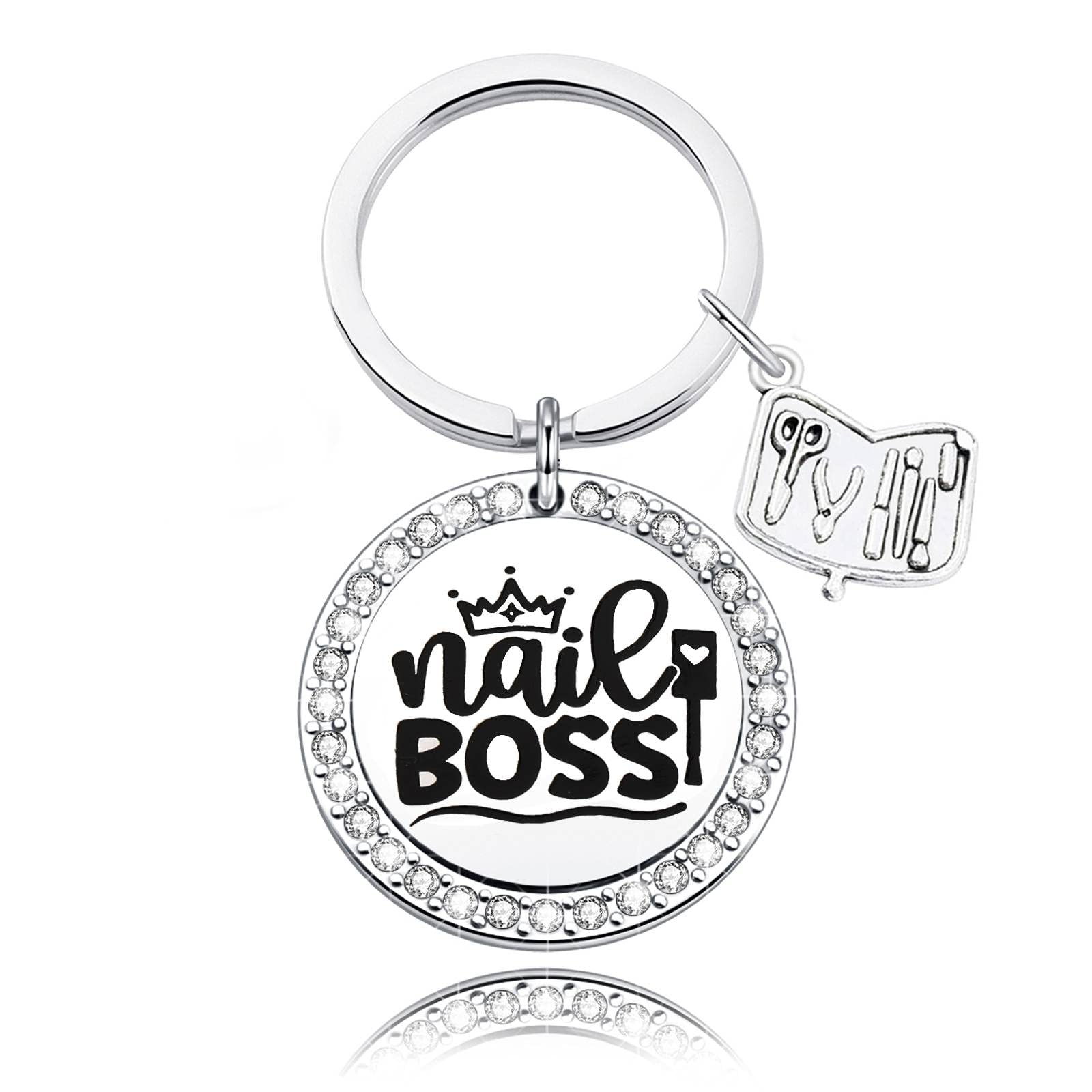 Nail Technician Gift Set - Stylish Nail Tech Jewelry & Nail Boss Keychain - Perfect Gift for Manicurists, Nail Artists & Nail Lovers - Ideal for Appreciation Gifts, Graduation Presents & Salon Professionals