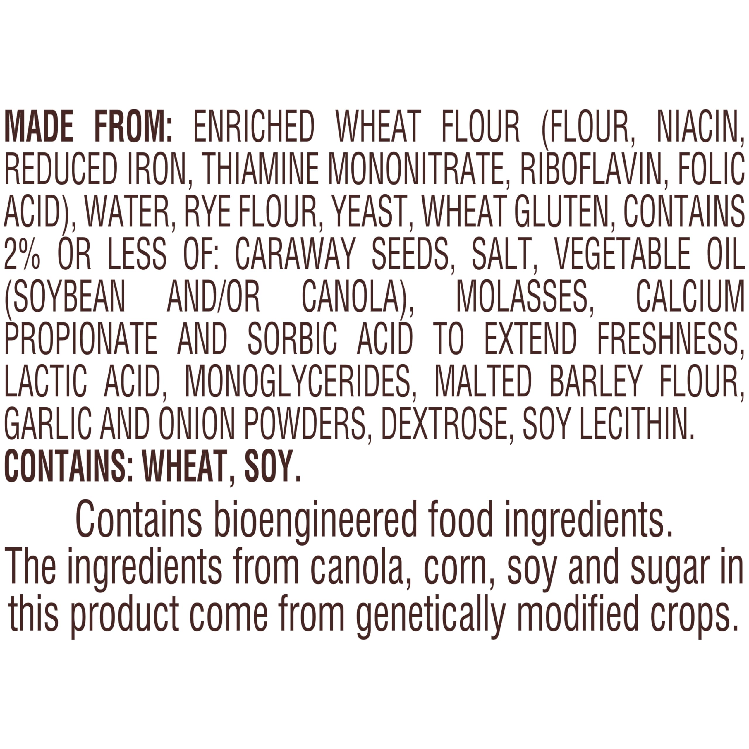 Pepperidge Farm Seeded Jewish Rye Bread - 16 Oz (1 lb) Fresh Bakery Loaf for Sandwiches & Deli Meals