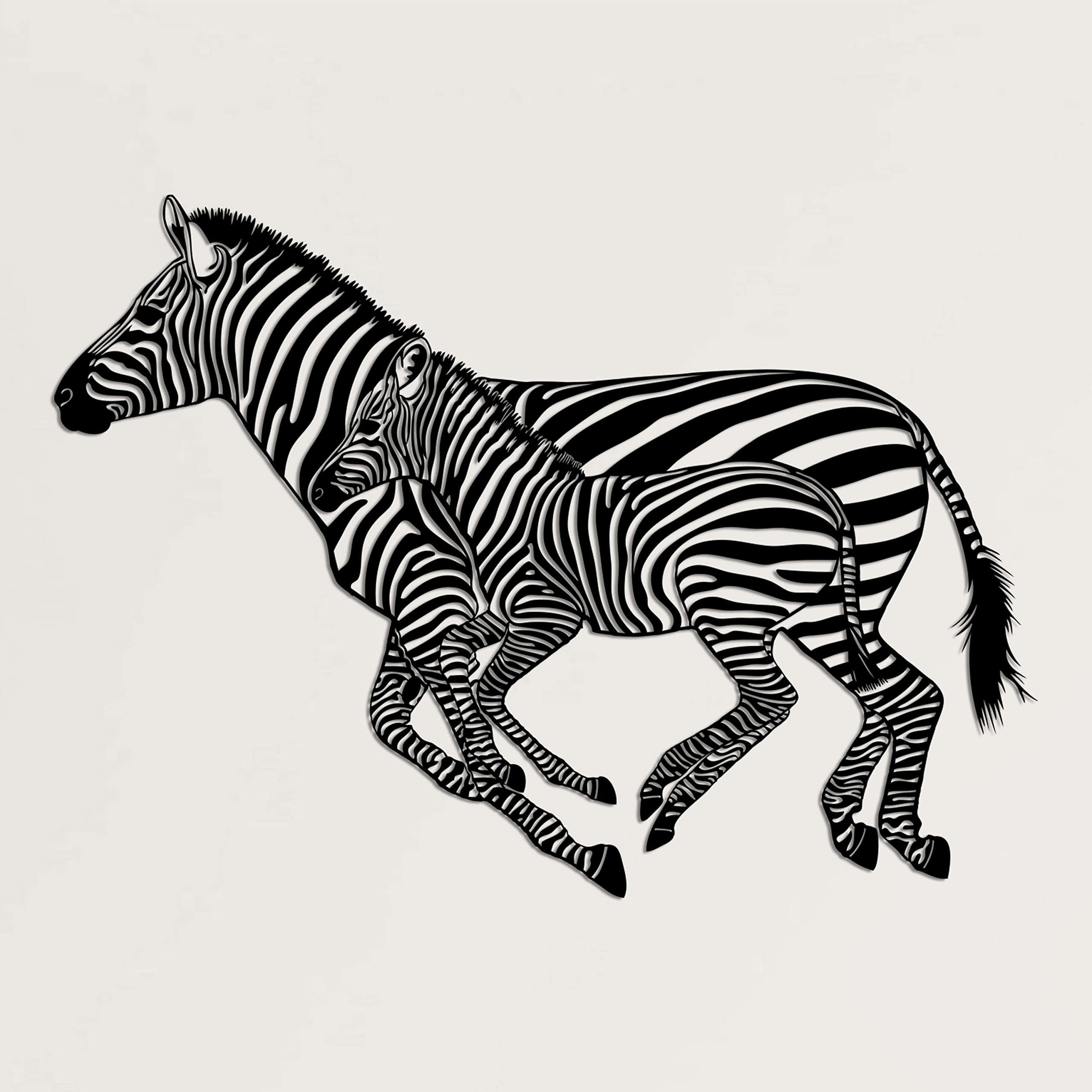 DEKADRON Zebra Family Metal Wall Art - 46