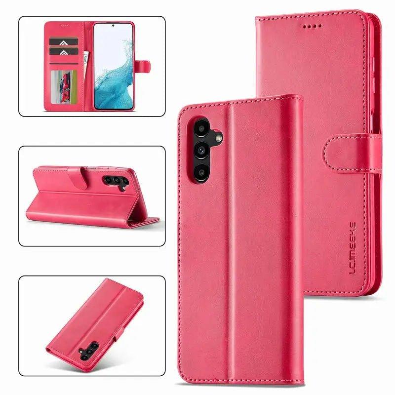 Samsung Galaxy S24 Genuine Leather Wallet Case - Slim Protective Cover with Card Slots for Daily Use & Travel