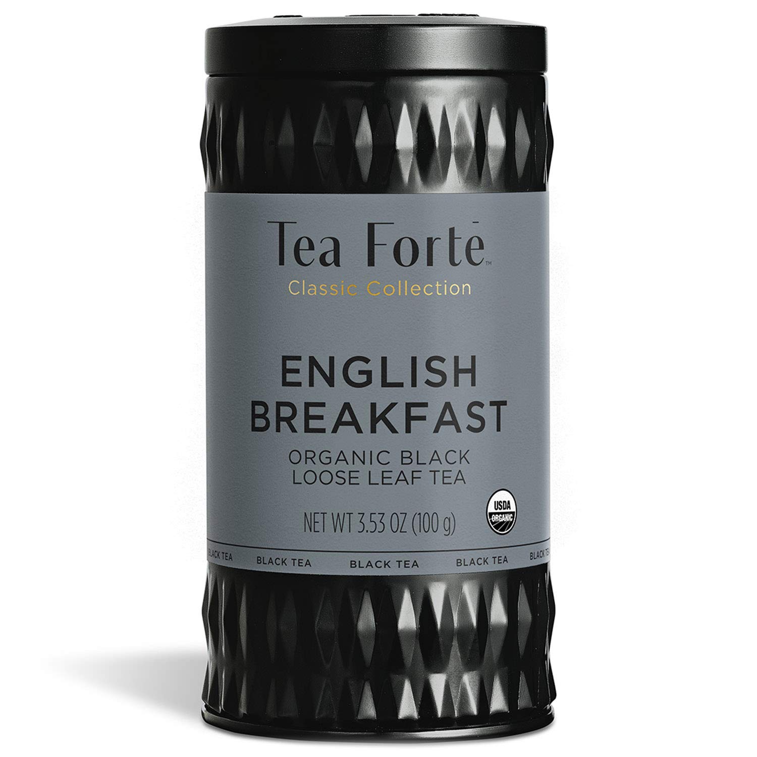 Tea Forte Loose Leaf Black Tea Canister - English Breakfast Blend (35-50 Cups) | Premium Loose Tea for Morning Brew, Afternoon Tea & Gift Giving
