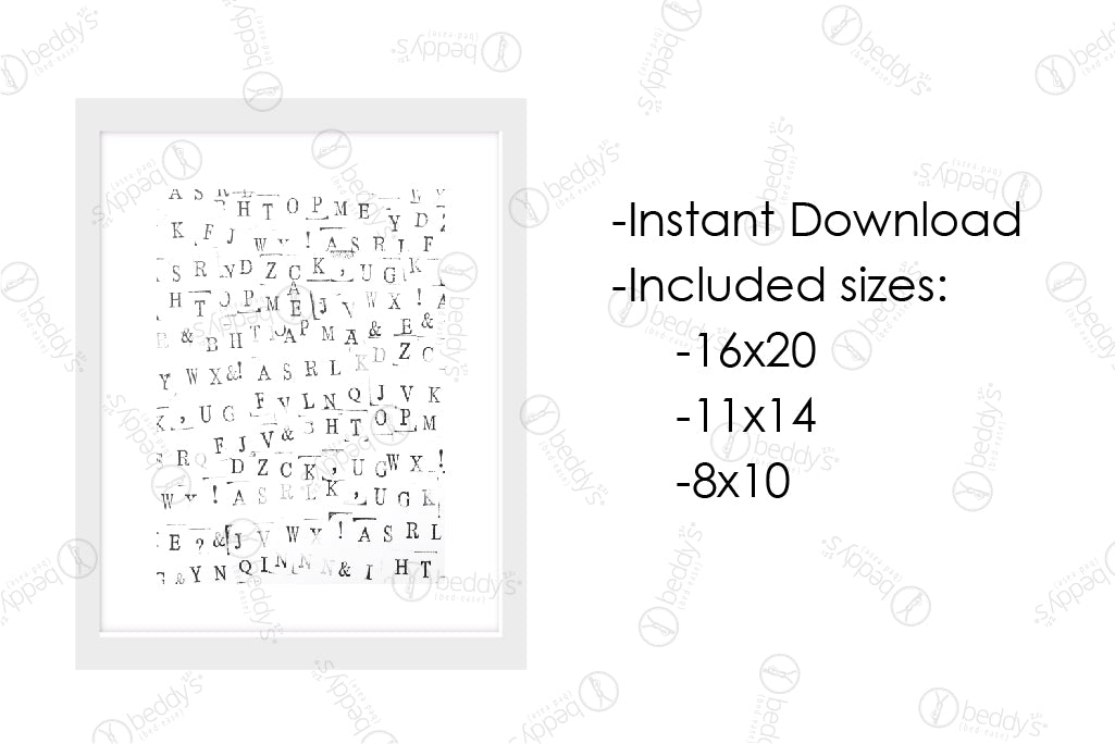 ABCs Artwork Digital Download - Printable Alphabet Art for Kids Room Decor, Nursery Wall Art, Classroom Posters & Homeschooling Activities