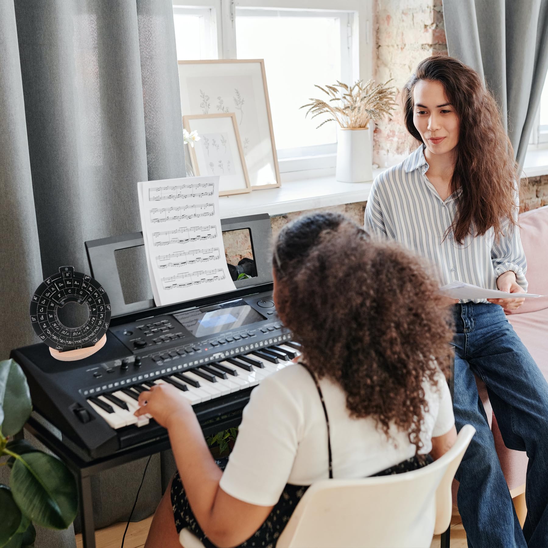 Rockhouse Circle of Fifths Wheel - Metal Music Theory Tool for Musicians | Chord Wheel with Stand Holder | Perfect for Songwriting, Piano Learning & Guitar Practice | Essential Music Education Accessory