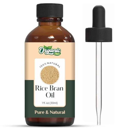 Organic Rice Bran Oil (Oryza Sativa L.) - 100% Pure Natural Carrier Oil for Massage, Skin & Hair Care - 1.01 fl oz (30ml) - Perfect for Aromatherapy, DIY Beauty Recipes & Spa Treatments