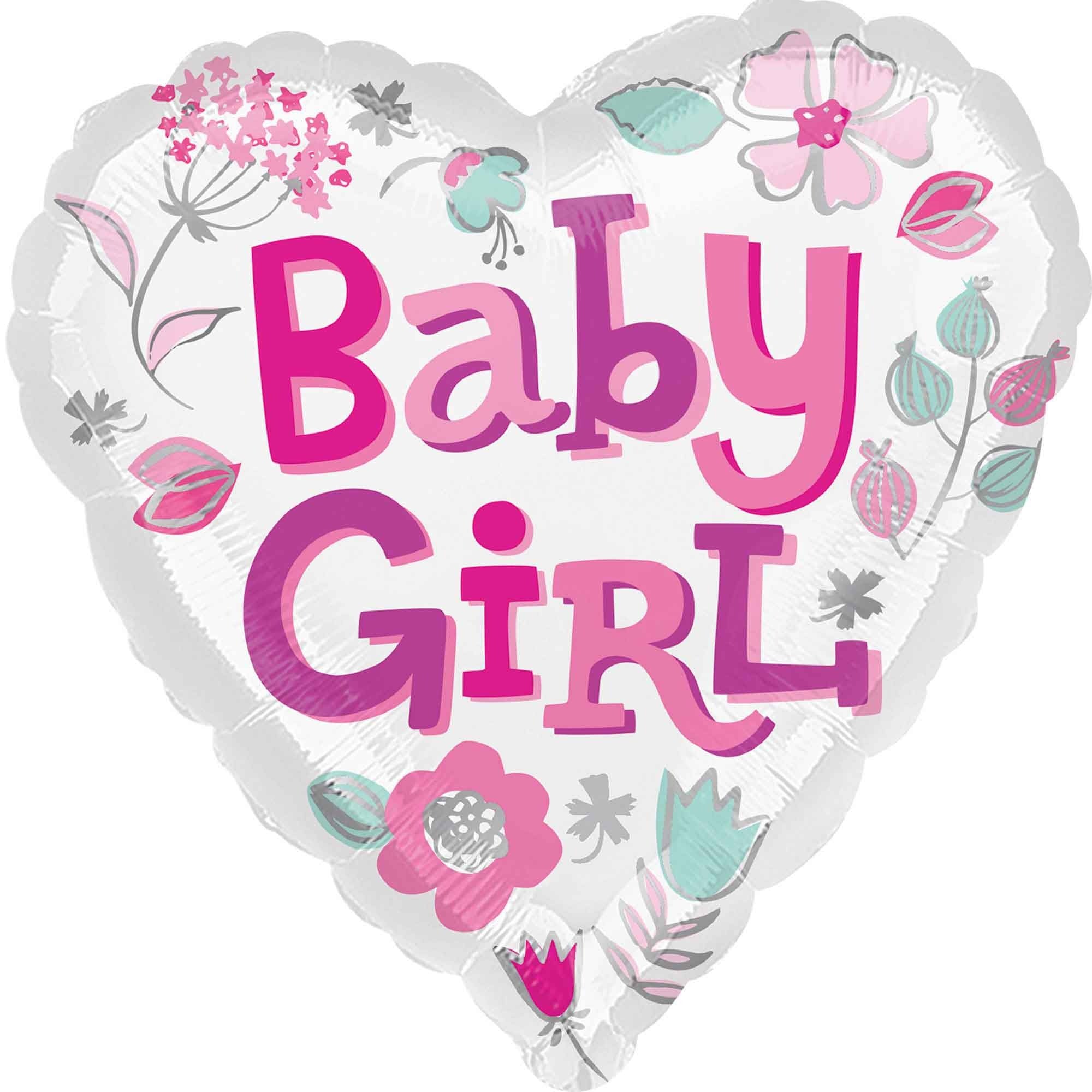 45cm Standard HX Baby Girl Heart Balloon - Pink & Gold Foil Balloons for Birthday Party Decorations, Baby Shower, Gender Reveal, Valentine's Day Celebration