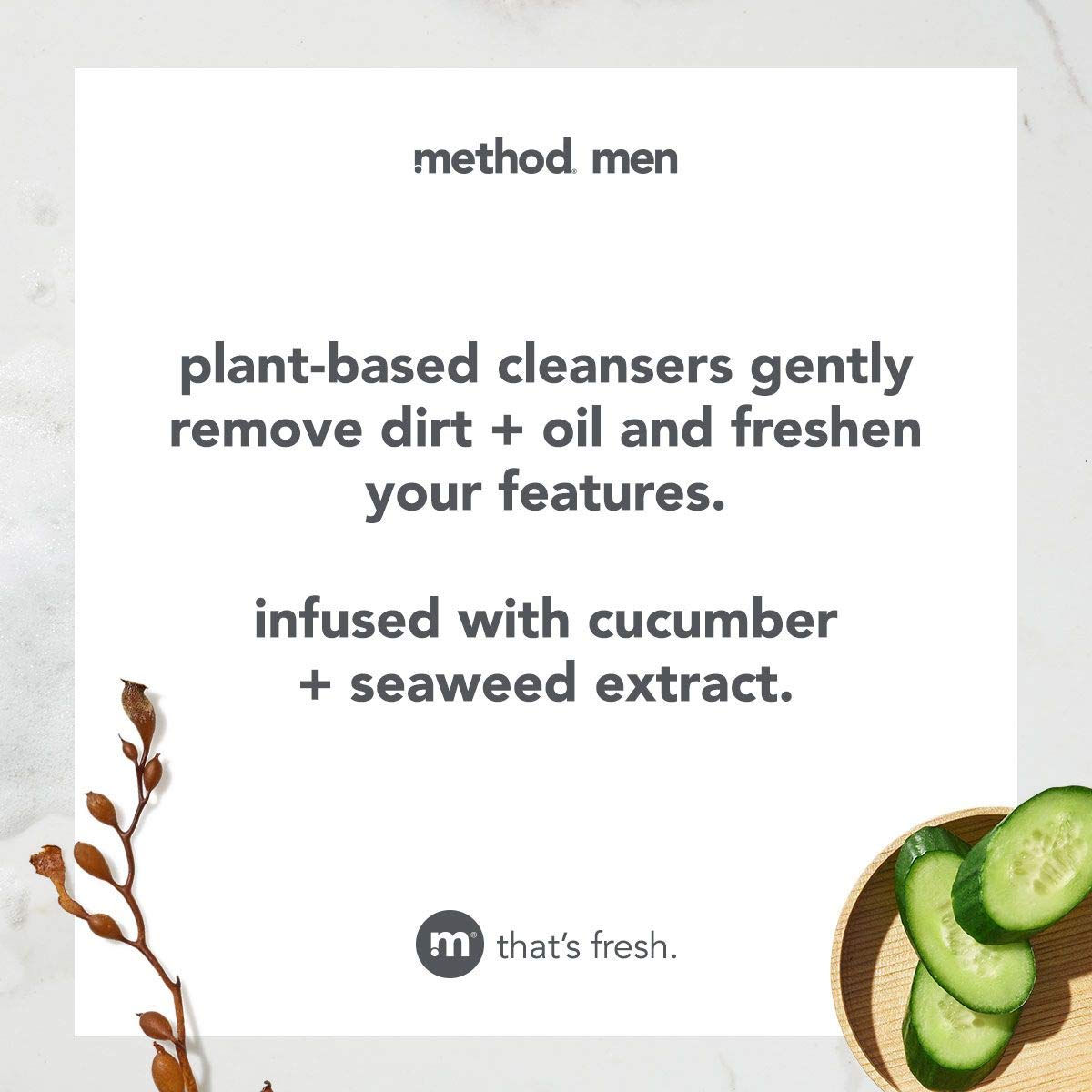 Method Men Face Wash - Sea & Surf Scent, 6 oz (3-Pack) | Gentle Cleanser for Men with Natural Ingredients | Perfect for Daily Skincare & Travel