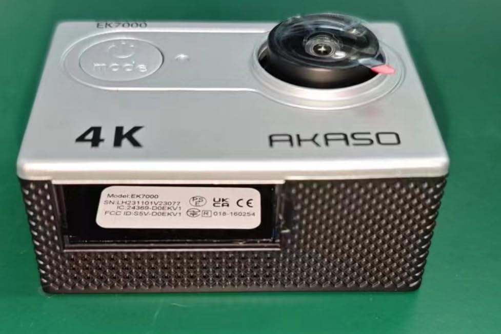 AKASO EK7000 4K30FPS 20MP Waterproof Action Camera with 170° Wide Angle Lens - Underwater Sports & Adventure Photography - Supports External Mic for Vlogging (Silver)