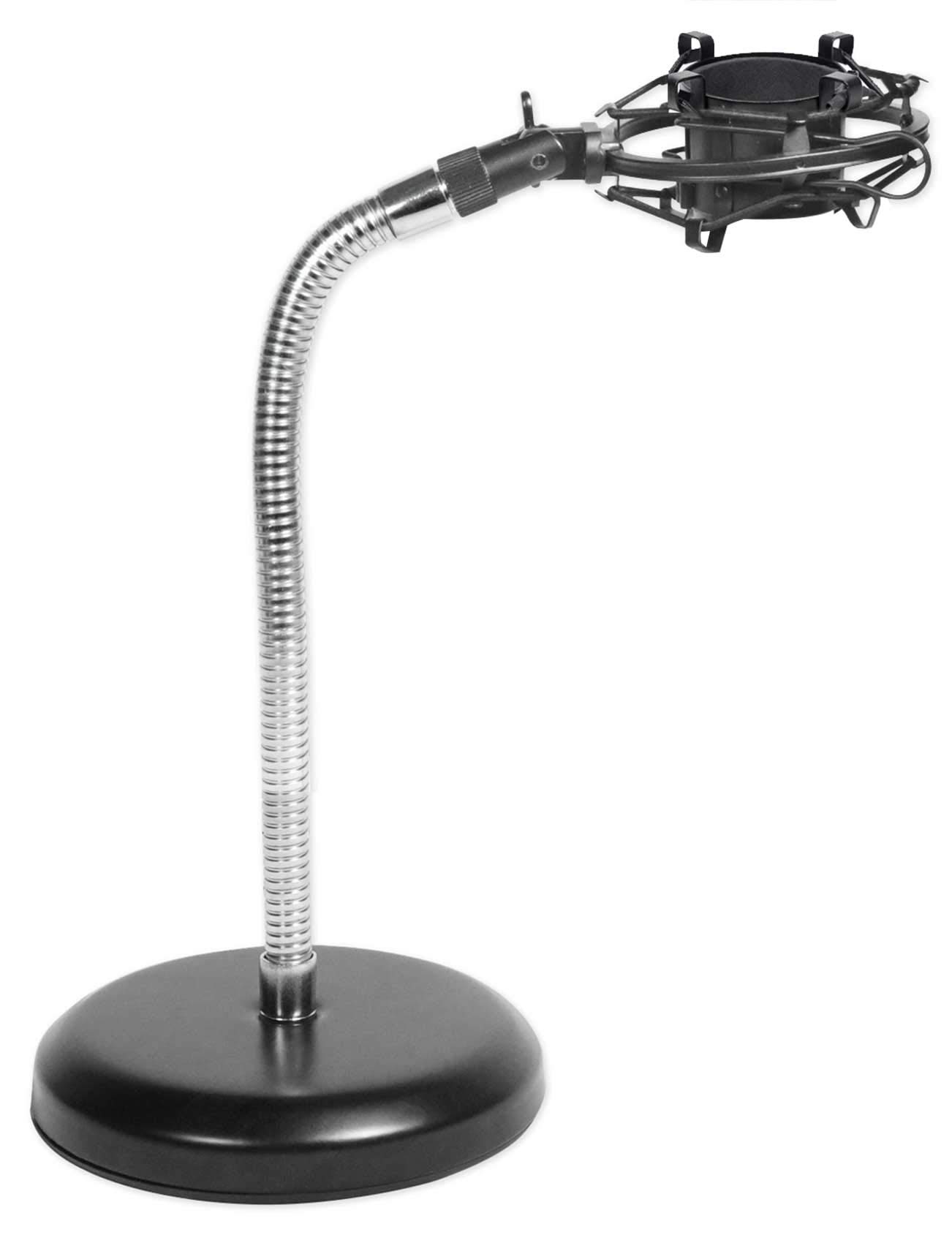 Rockville Professional Gaming & Streaming Microphone Stand with Adjustable Gooseneck, Weighted Base & Shock Mount - Perfect for Twitch, YouTube & Podcasting Setup
