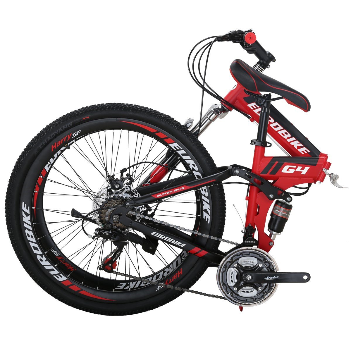 EUROBIKE Folding Mountain Bike for Adults - 26/27.5 Inch TSM G4/G7 Bicycle with Dual Disc Brakes | Perfect for Commuting, Camping & Urban Riding