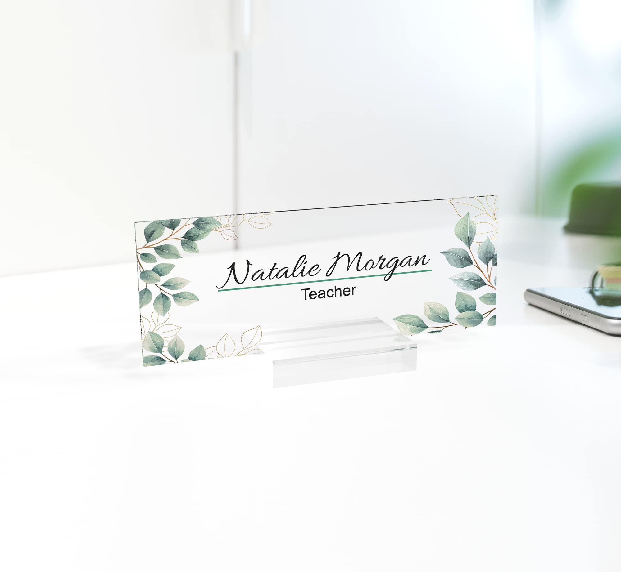 Custom Acrylic Name Plates for Office Desk - Personalized Glass-Like Desk Nameplate Sign - Perfect for Corporate Gifts, Executive Offices & Home Workstations | ARTSWAVE