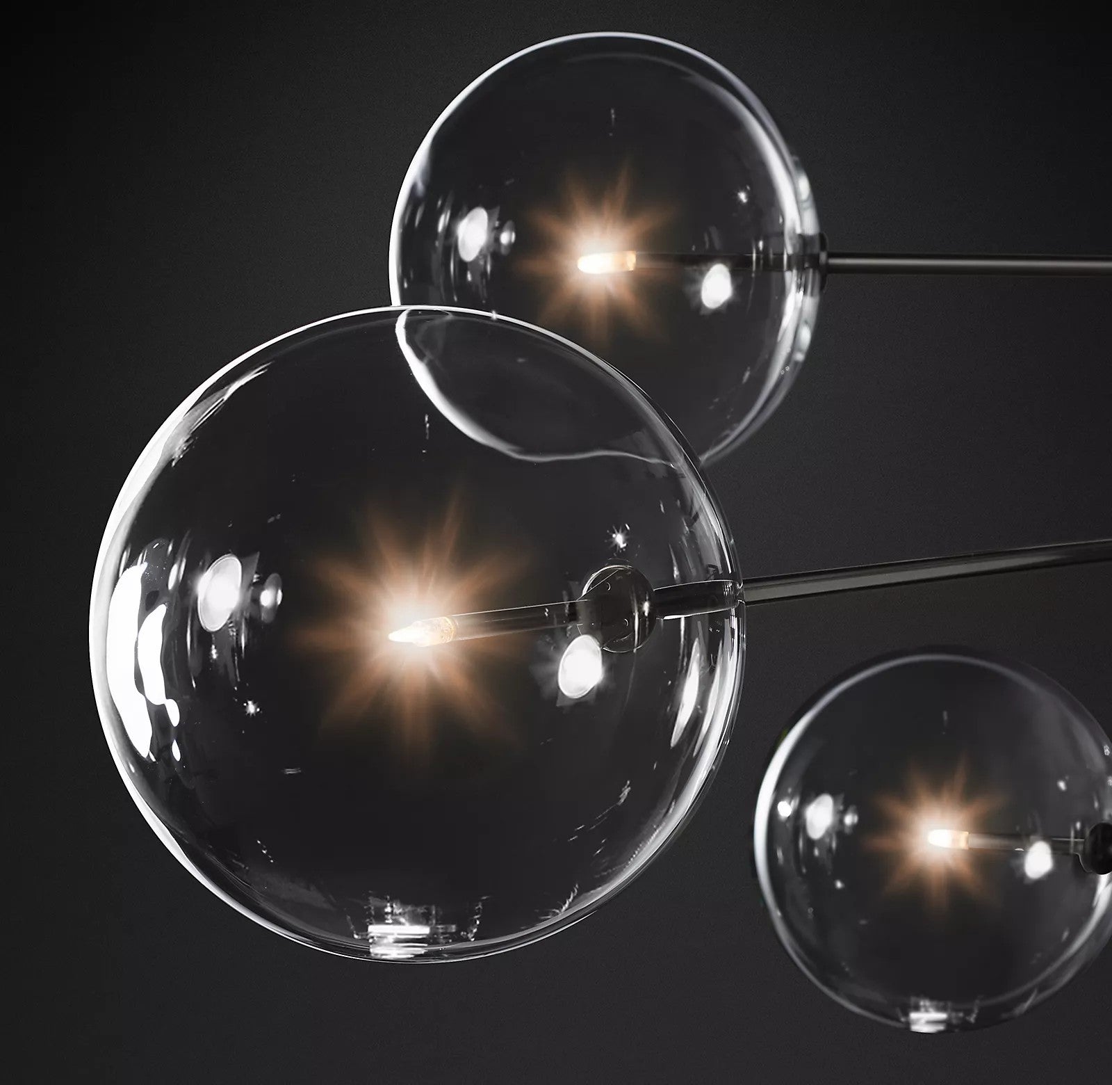 Elegant Glass Globe Chandelier - Modern Crystal Ceiling Light Fixture for Dining Room, Living Room & Bedroom Decor