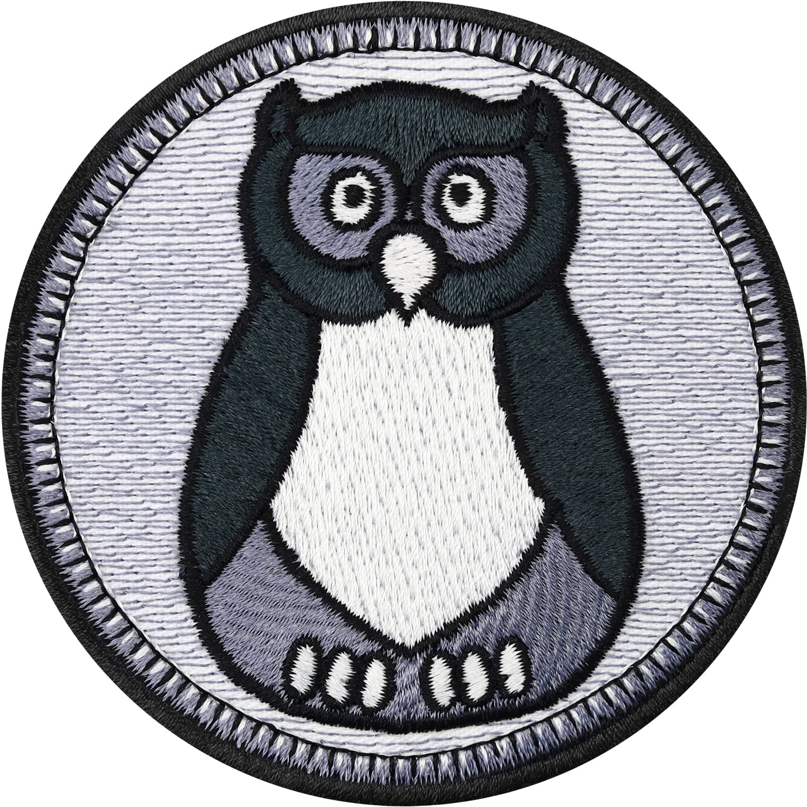 Owl Patch Night Animals Embroidered Iron-On/Sew-On Birdwatching Badge - 2.95x2.95 Inch Cute Owl Emblem for DIY Clothing & Accessories | Perfect for Jeans, Jackets, Backpacks, Hats & Shirts | Great for Nature Lovers, Birdwatchers & Fashion DIY Projects