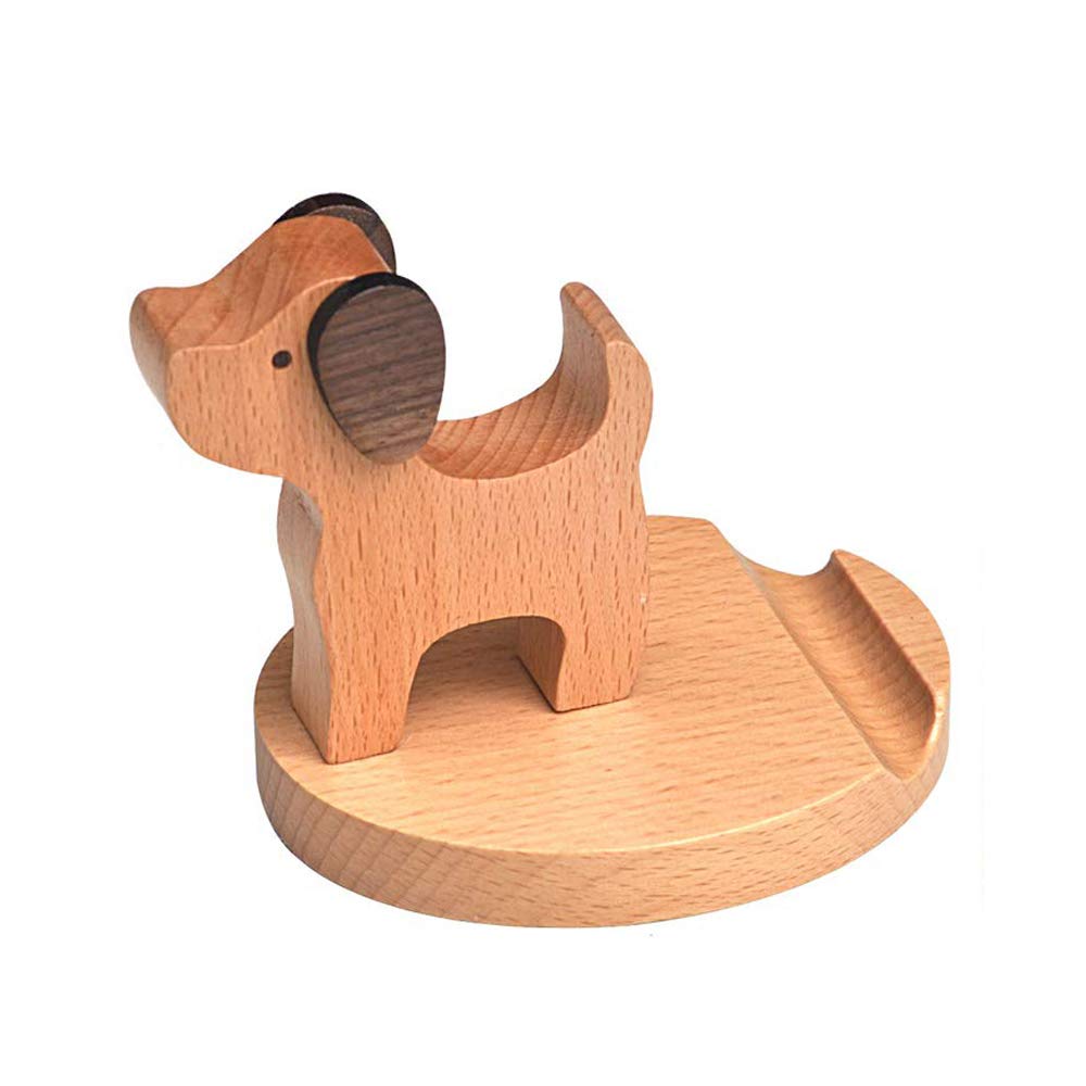 Cute Puppy Wooden Phone Stand [40 Pack] - Universal Desktop Cell Phone Holder for All Smartphones - Perfect for Home, Office, or Gift Giving