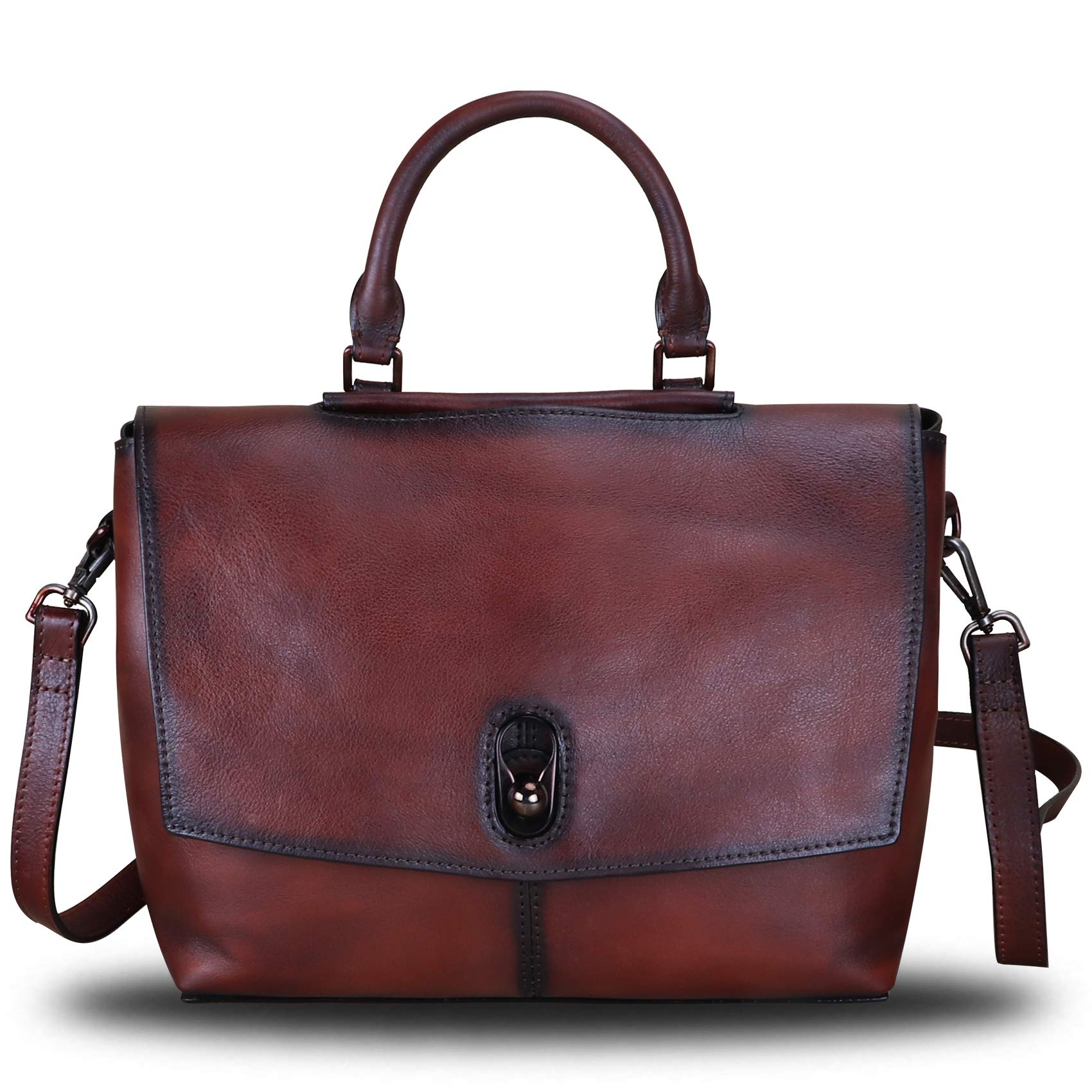 Genuine Leather Satchel Purses for Women - Large Capacity Shoulder Bag, Top Handle Crossbody Work Bag - Perfect for Office, Travel & Everyday Use
