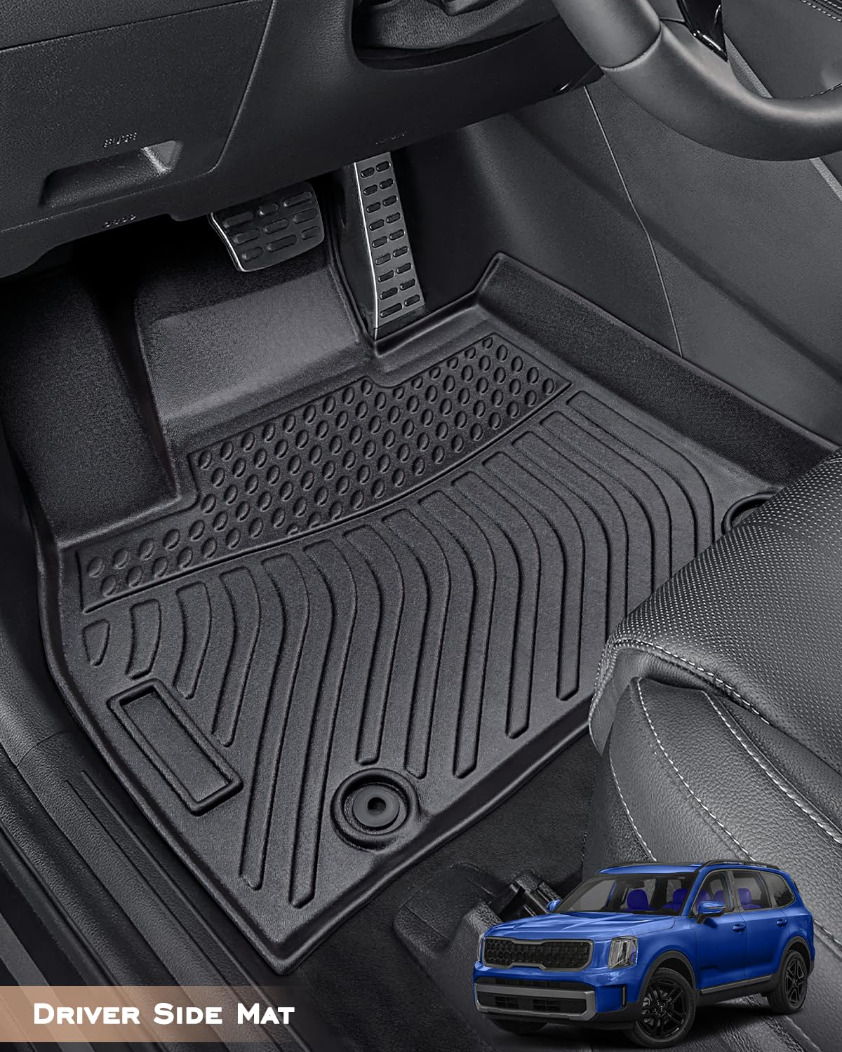 All-Weather Floor Mats for Kia Telluride 2020-2025 - Custom Fit Car Mats with Cargo Liner | Durable Trunk Mat Interior Accessories | Perfect for Road Trips, Family Travel & Outdoor Adventures