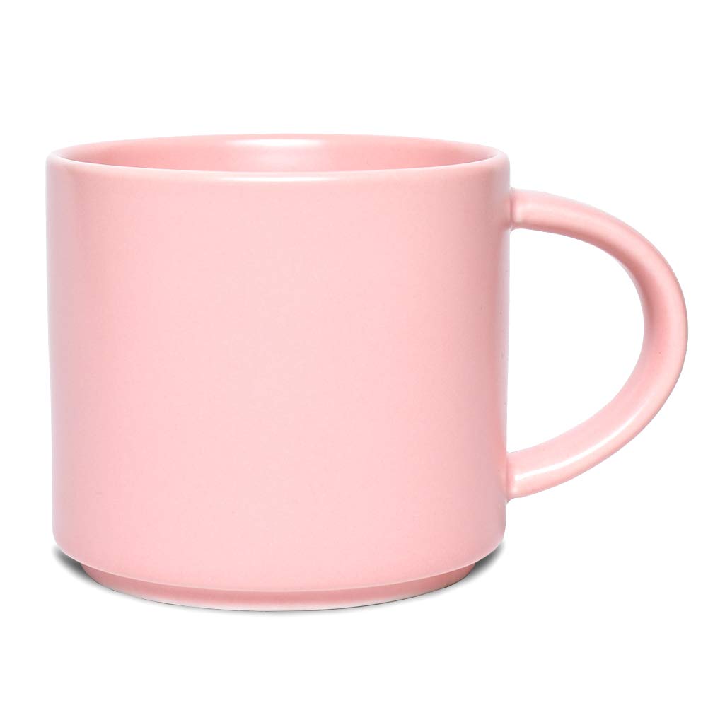Bosmarlin 13 oz Matte Ceramic Coffee Mug - Dishwasher & Microwave Safe, Pink - Perfect for Office, Home, and Gifts - Enjoy Your Morning Coffee, Tea, or Hot Chocolate in Style