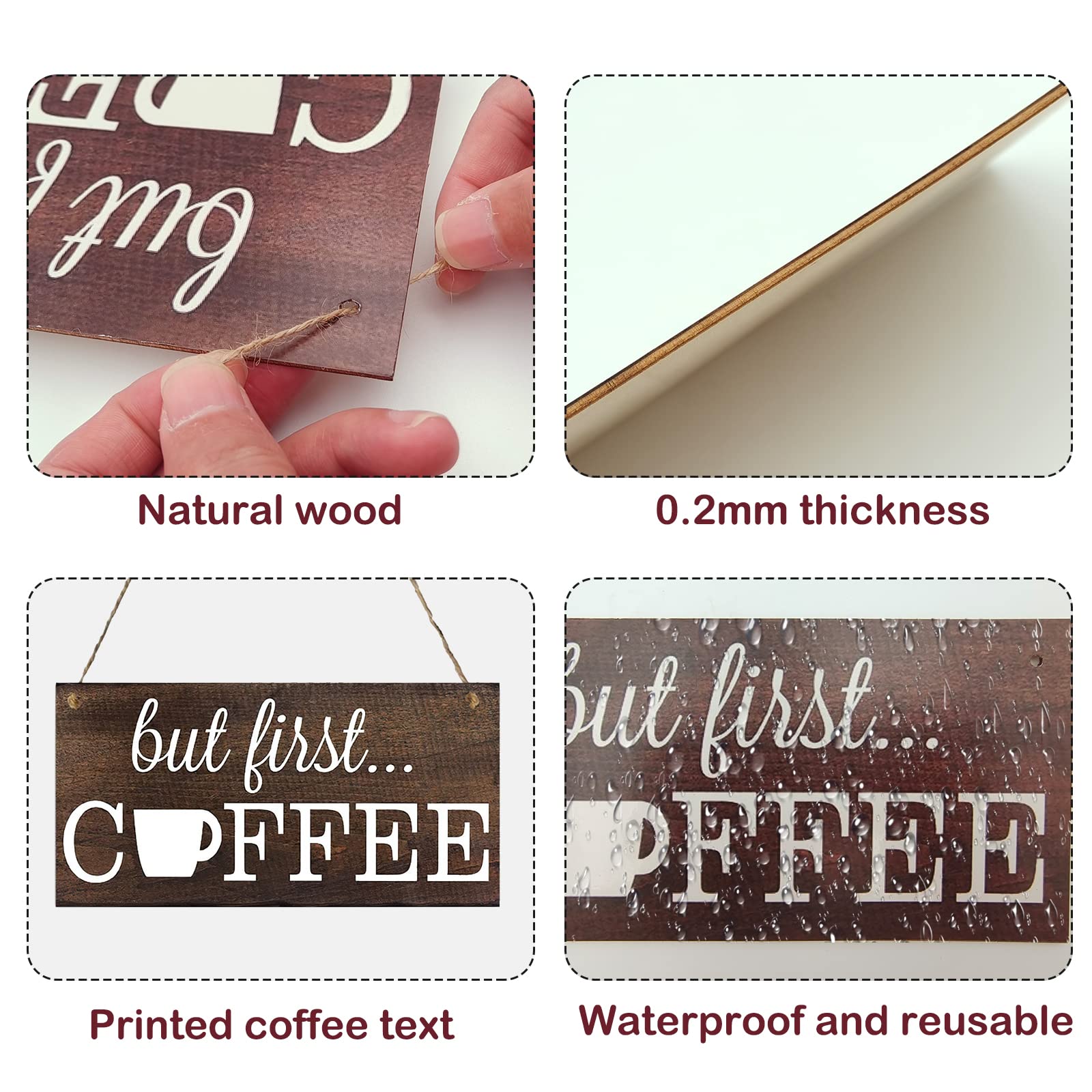 Rustic Wooden Coffee Bar Sign - Farmhouse Wall Decor for Coffee Shop, Cafe & Home Kitchen | Handmade Wooden Coffee Table Sign, Coffee Bar Accessories & Unique Coffee Themed Gift Idea