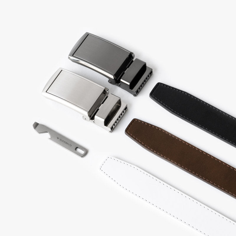 Mix and Match Classic Belt Set - Customizable Leather Belts for Men & Women | Perfect for Casual, Office & Formal Wear
