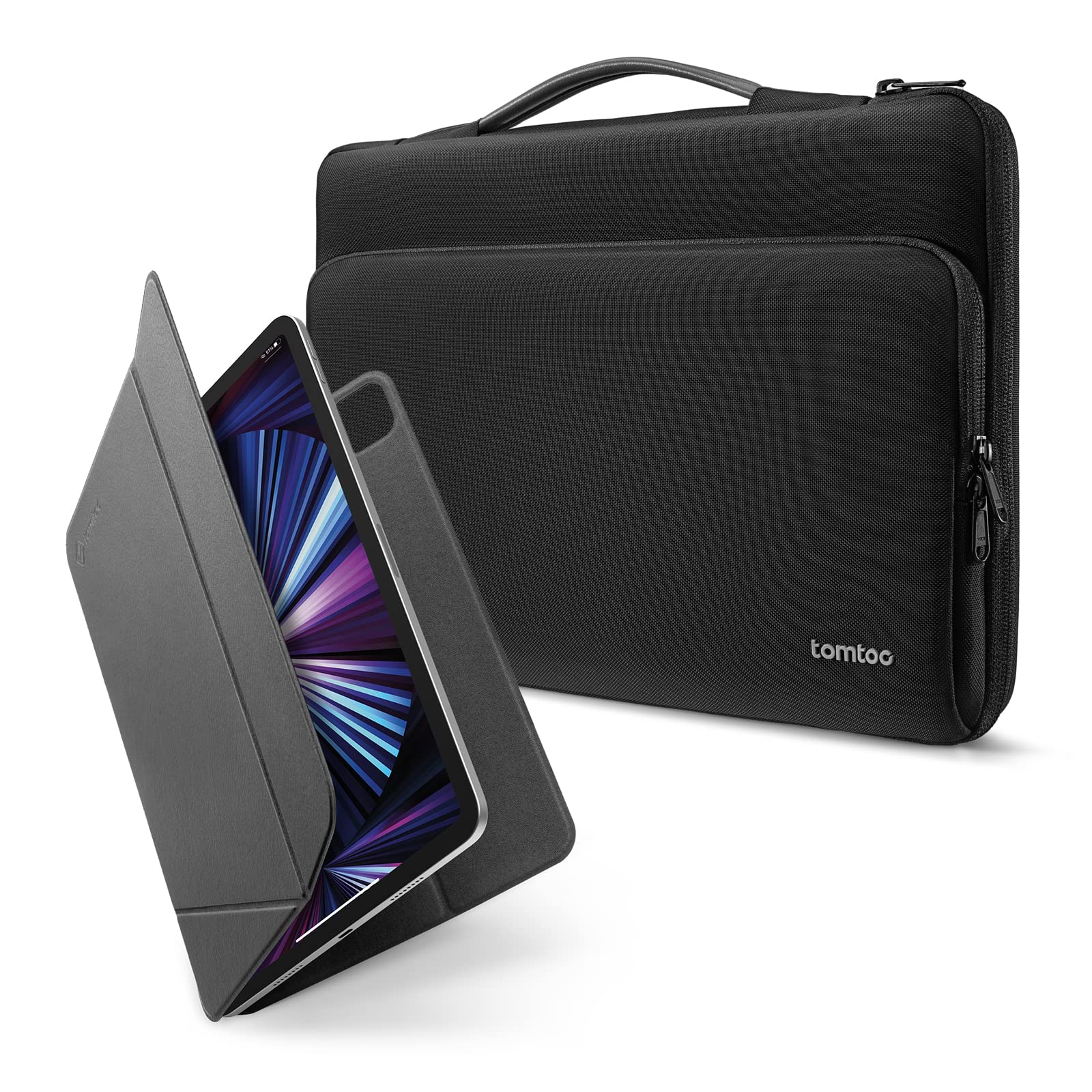 tomtoc 360 Protective Laptop Case for 15.6 Inch MacBook/Windows Laptop & 11-inch iPad Pro/10.9-inch iPad Air - Durable Smart Folio Cover for Work, School & Travel