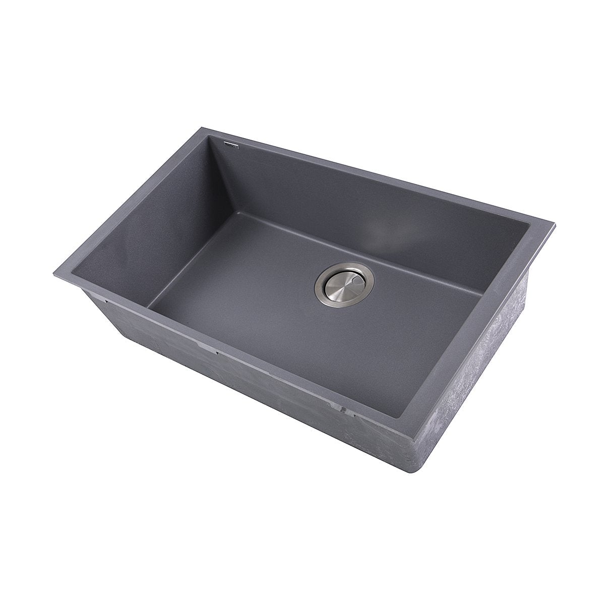 Nantucket Large Single Bowl Undermount Granite Composite Titanium Kitchen Sink PR3018 TI - Perfect for Modern Farmhouse, Rustic, and Contemporary Kitchen Designs
