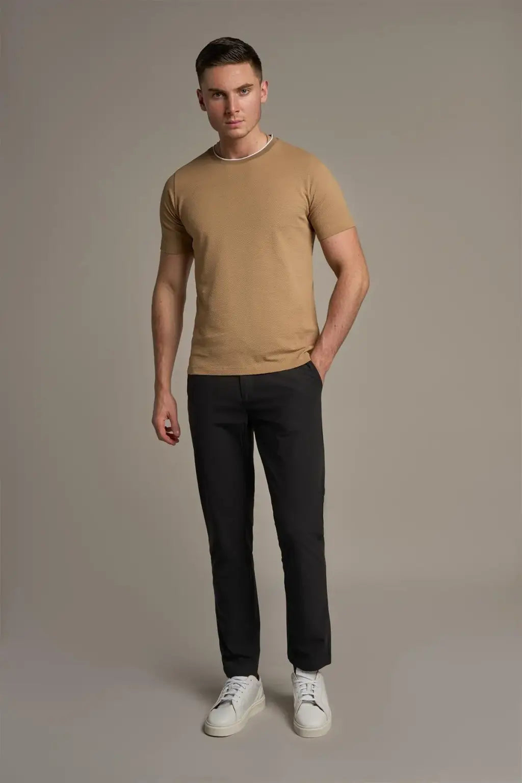 Cavani Men's Byron Sand T-Shirt - Comfortable Casual Short Sleeve Tee for Everyday Wear, Gym & Outdoor Activities