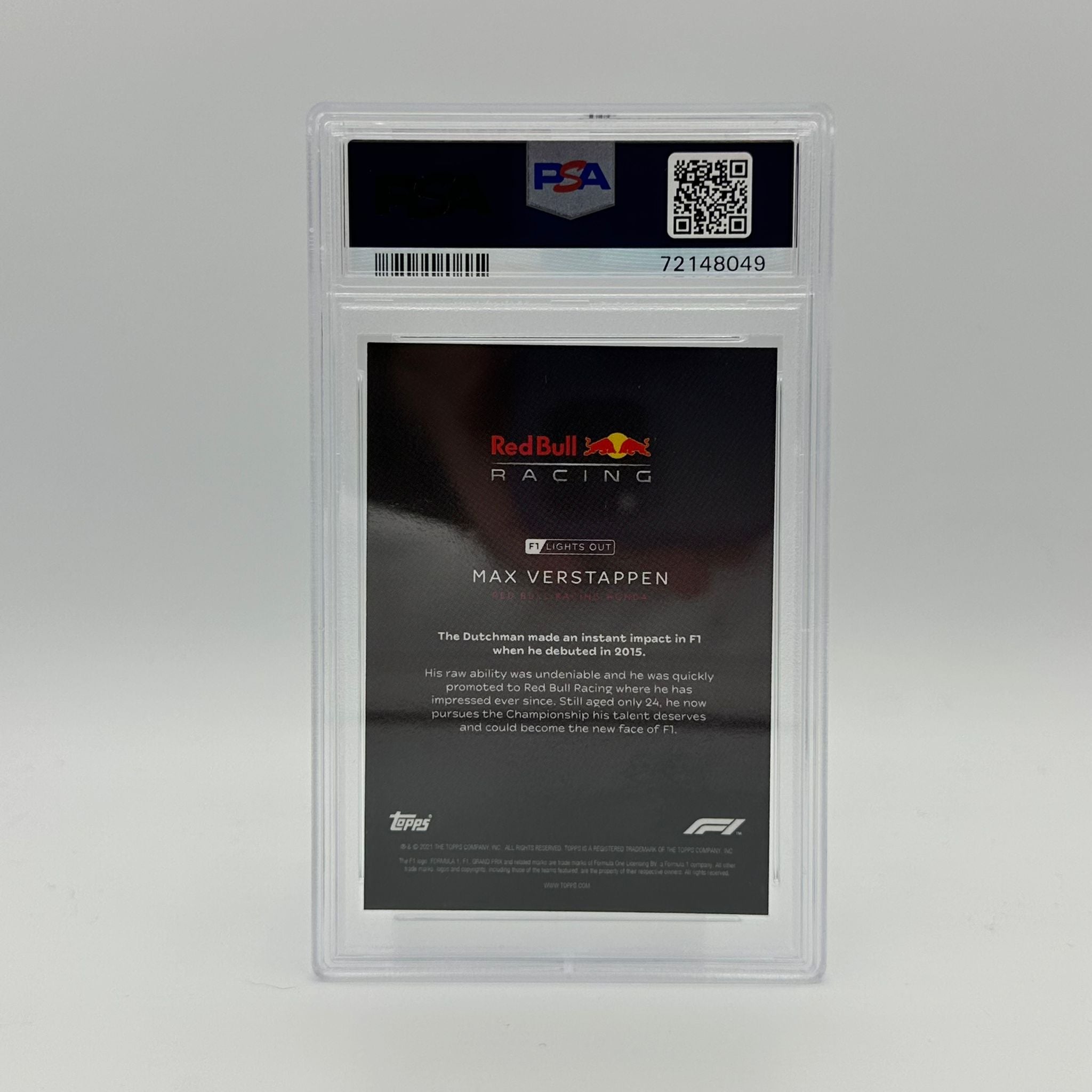 PSA 9 Graded 1999 Max Verstappen Blue Parallel Racing Card - Perfect for Collectors & F1 Memorabilia Enthusiasts - Display, Trade, or Invest in Rare Motorsport Cards