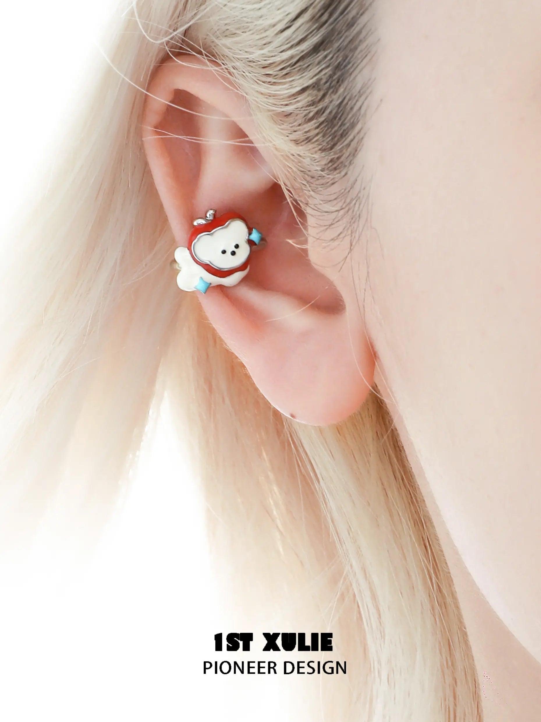 18k Platinum Plated Kitten & Puppy Earrings - Cute Animal Ear Clips for Girls | Perfect Gift for Pet Lovers, Birthday & Valentine's Day Jewelry