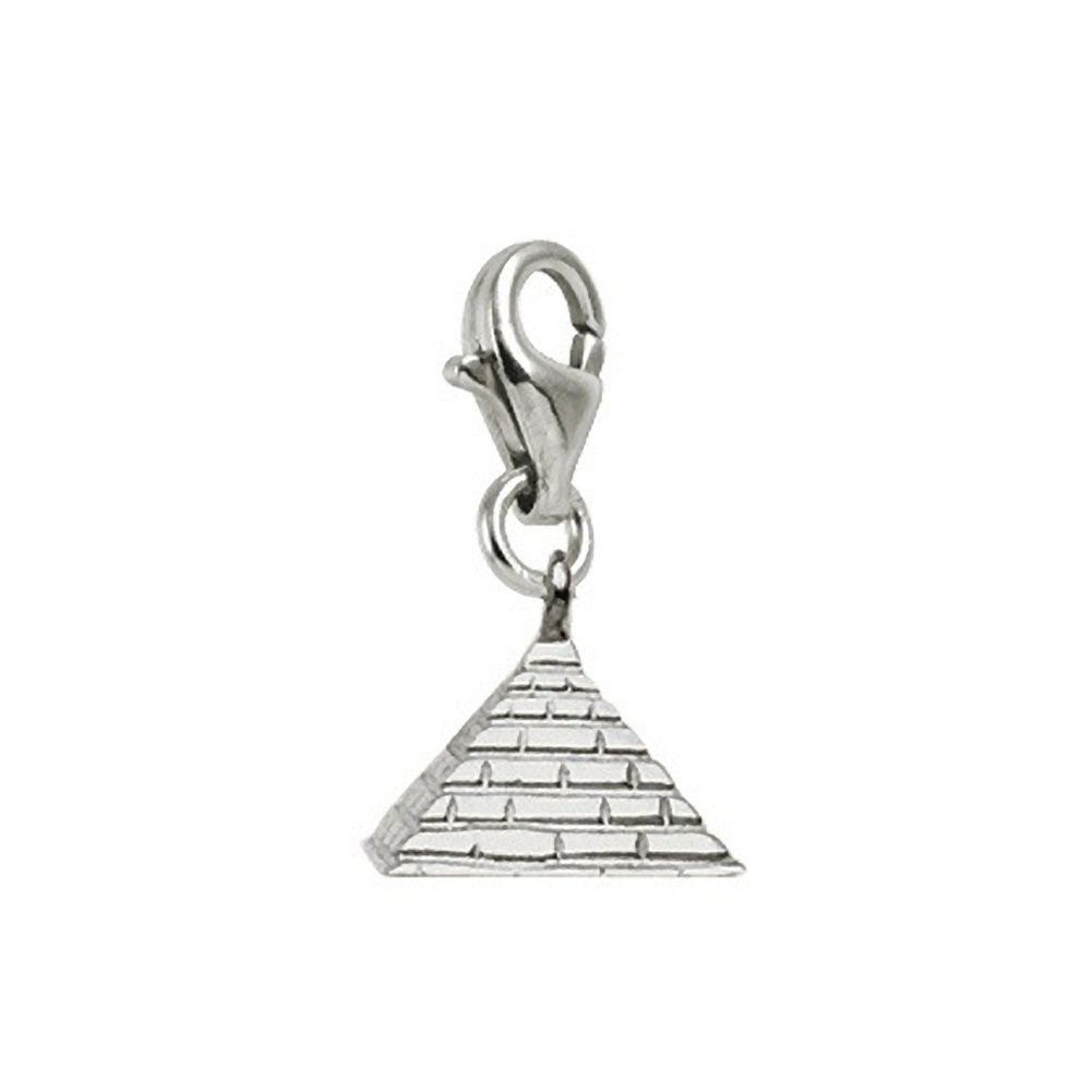 Pyramid Charm with Lobster Claw Clasp - Sterling Silver Jewelry Charms for Bracelets & Necklaces - Perfect for DIY Jewelry Making, Gift Giving and Boho Fashion Accessories