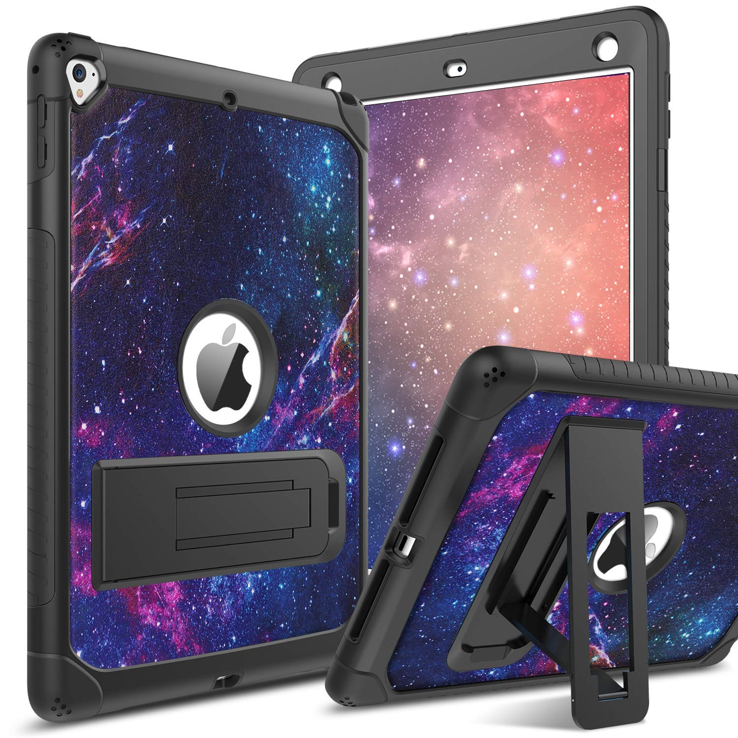 YINLAI Shockproof Protective Case for iPad 6th/5th Gen, iPad 9.7 Inch (2017/2018), iPad Pro 9.7 & iPad Air 2 - Space Purple | Women Girls Kids Friendly | Kickstand Feature | Models A1893/A1954/A1822/A1823 | Perfect for School, Travel & Home Use