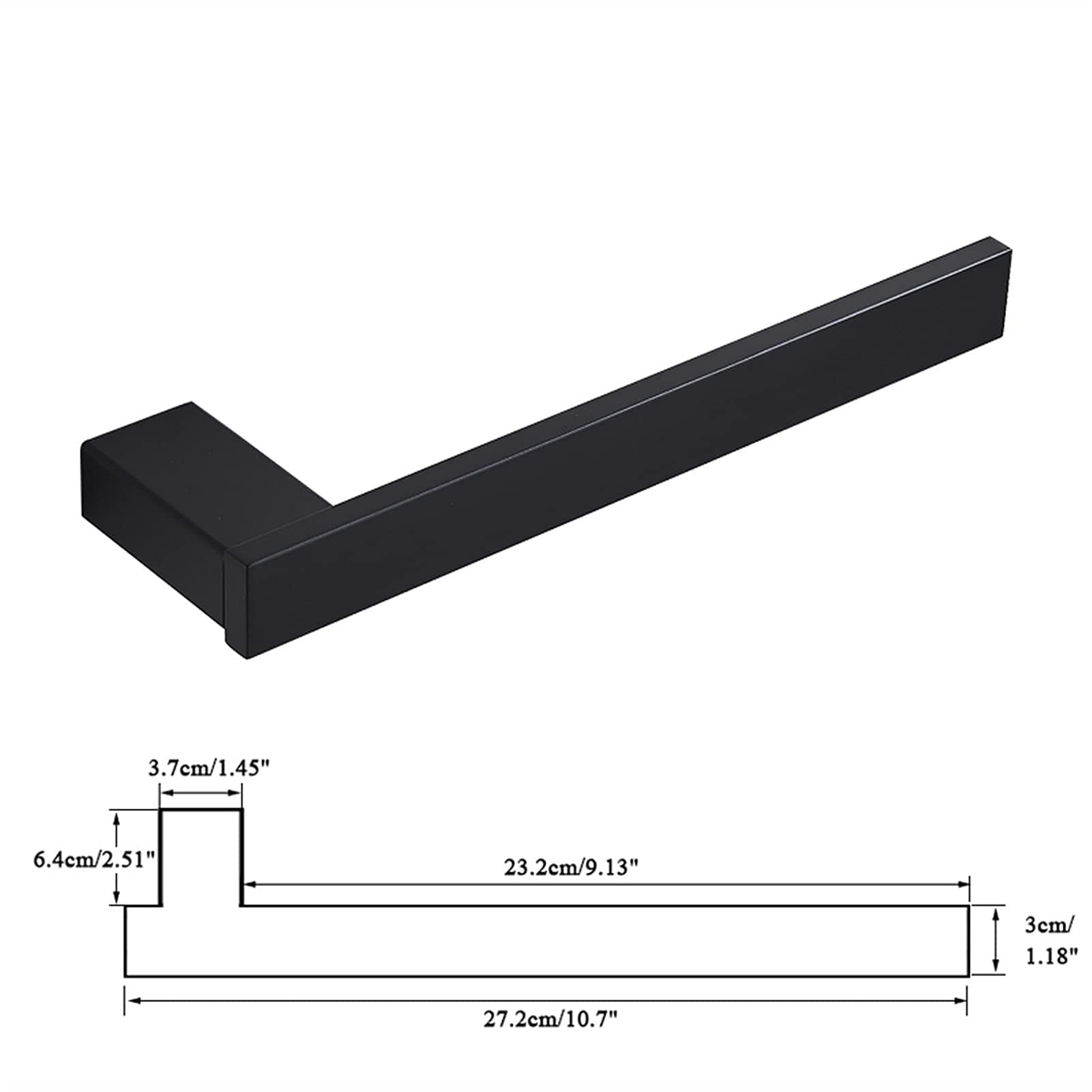 Anti-Slip Shower Handrail - Bathroom Safety Handle with Wall-Mounted Towel Rack & Tissue Holder - Durable Black Bathroom Accessories for Elderly & Disabled - Perfect for Wet Rooms, Showers & Bathtubs