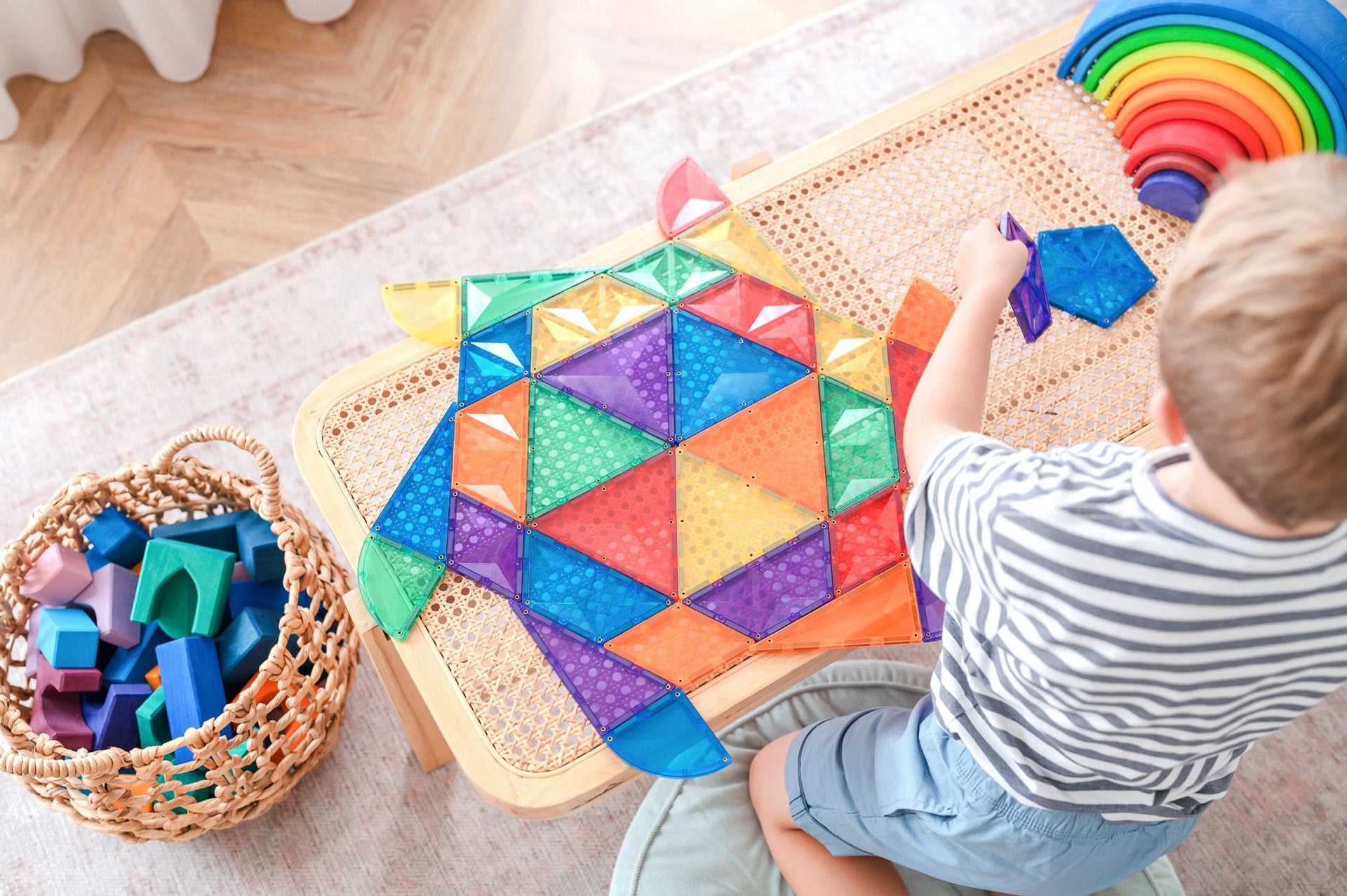 Connetix Magnetic Tiles 36-Piece Rainbow Expansion Set - STEM Educational Building Toys for Kids, Perfect for Creative Play & Classroom Learning Activities