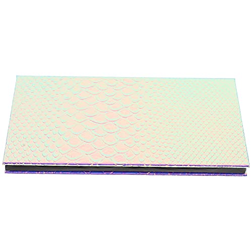 FRCOLOR Magnetic Stash Box - Empty Eyeshadow Palette with Mirror, DIY Makeup Container for Eyeshadow, Lipstick, Blush & Powder - Crocodile Scale Design - Perfect for Travel, Professional Makeup Artists & Home Organization