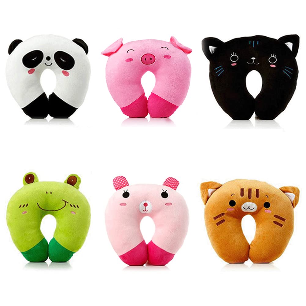**Soft Animal Travel Pillow for Kids & Toddlers - U-Shaped Neck Support, Plush Head & Chin Cushion, Cozy Airplane & Car Ride Essential - Perfect Gift for Children (Pink Pig)**    *Use Case: Ideal for long flights, road trips, naps, and cozy comfort during travel.*