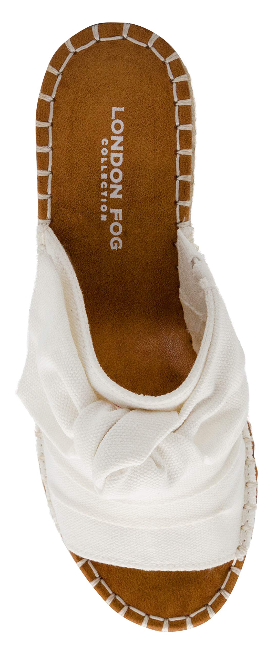 London Fog Women's Wedge Sandals with Bow - Casual Summer Shoes
